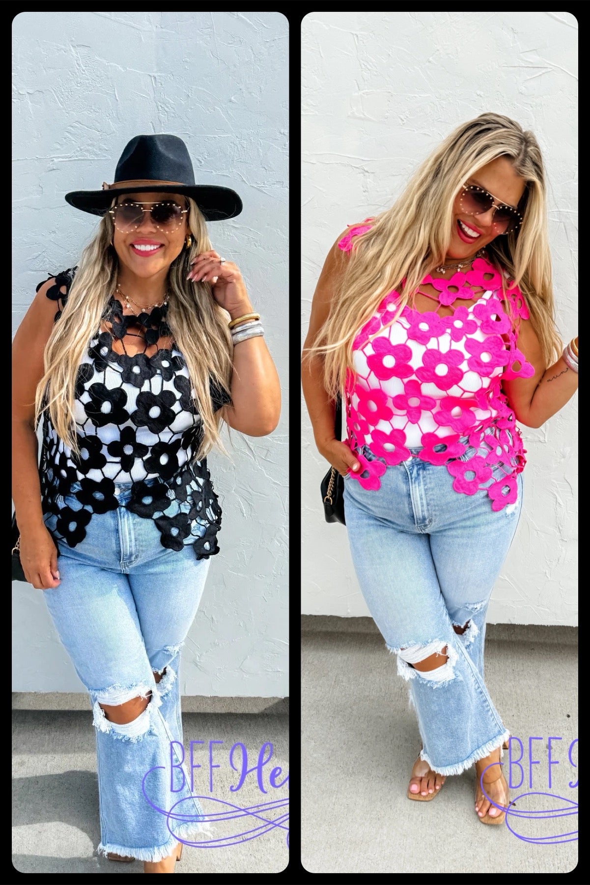 Petal Perfection: Crochet Flower Top / Choice of Color by Blakeley 
