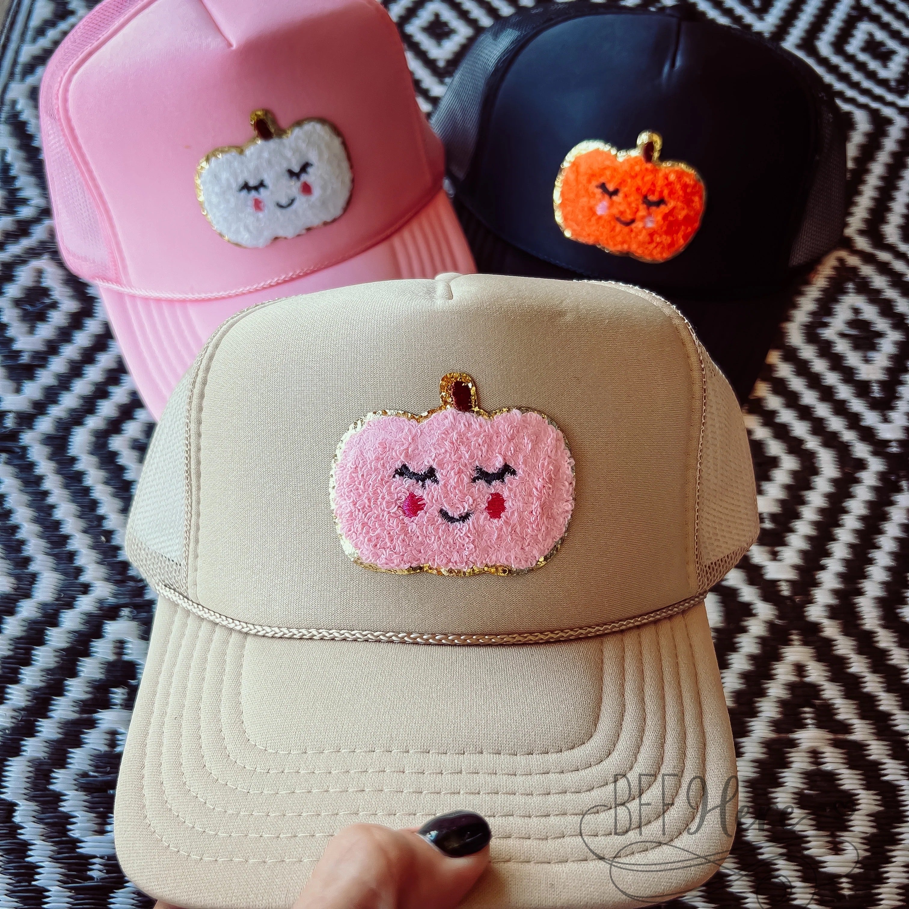 Fall Voyage Vibes: Spirited Pumpkin Trucker Hat / Choice of Color - BFF Here
