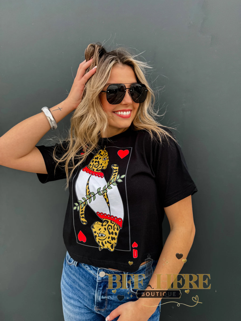 Cheetah Queen Of Hearts Tee by Blakeley - BFF Here