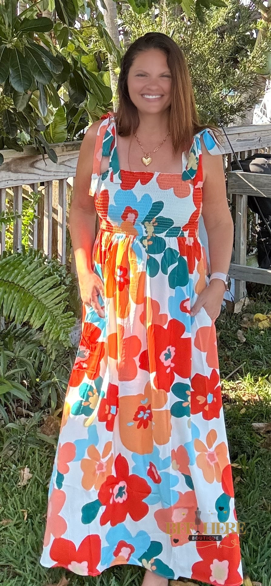 Tropical Charm Smocked Dress - BFF Here