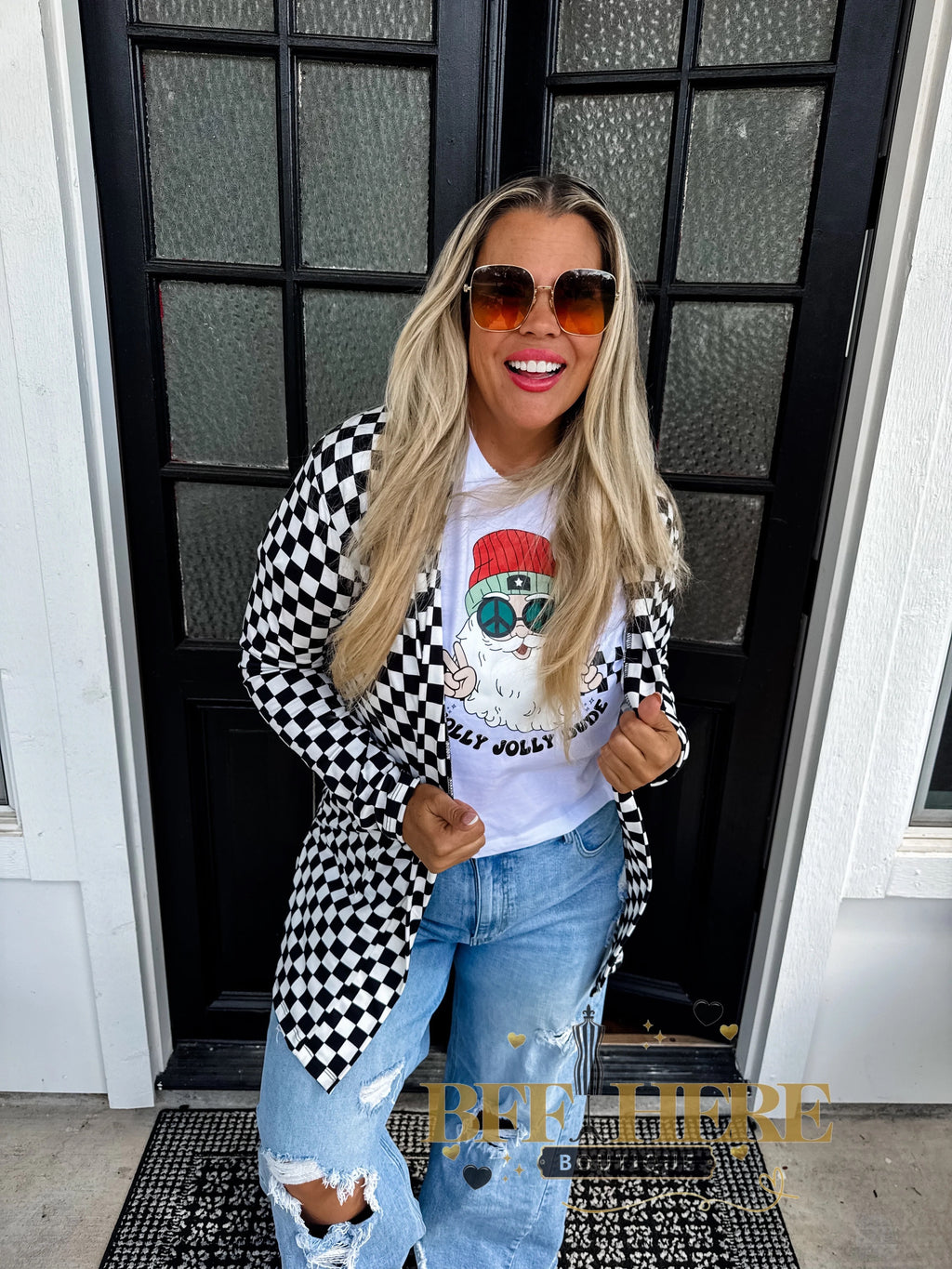 Letty Checker Cardigan by Blakeley - BFF Here