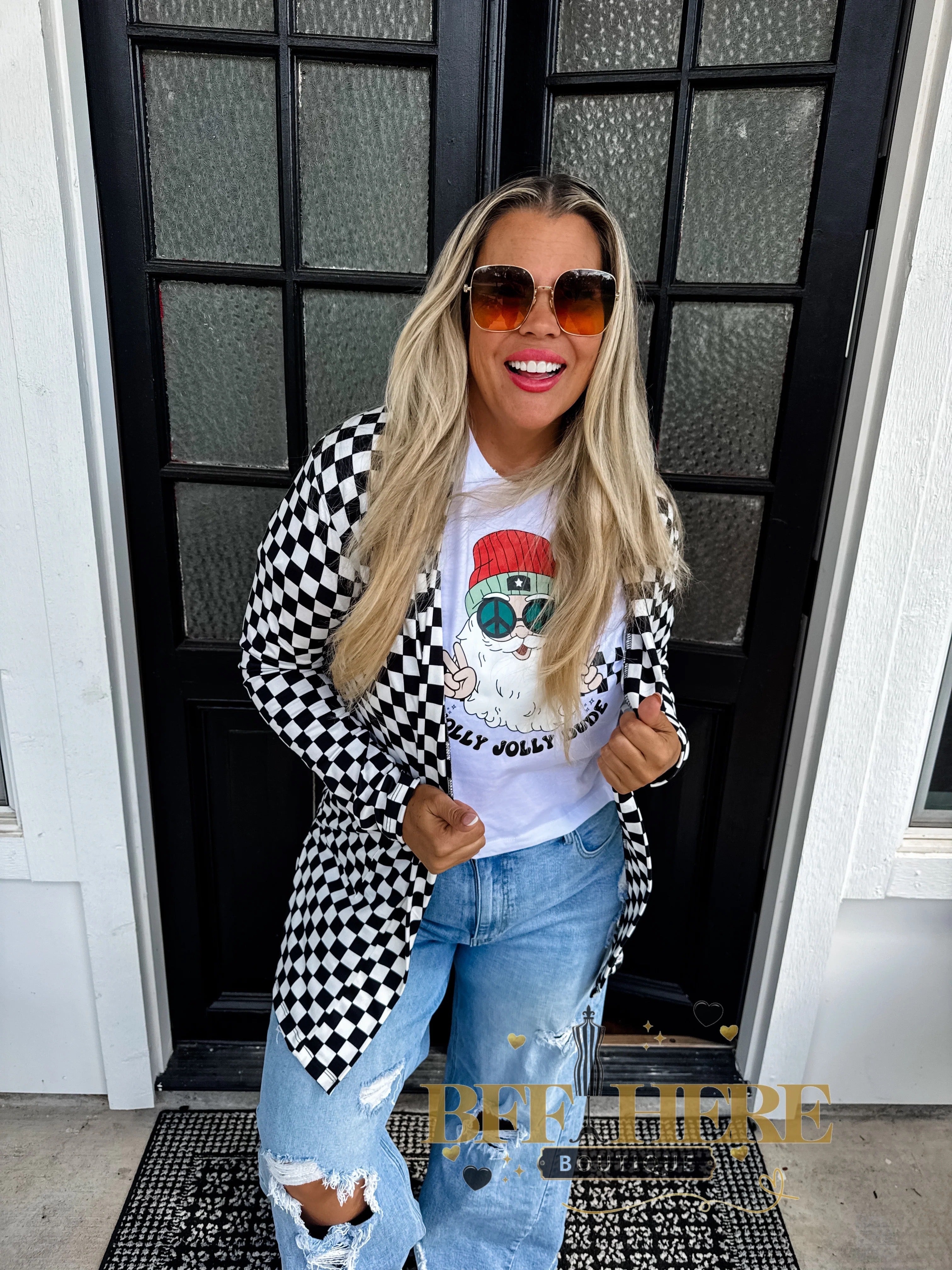 Letty Checker Cardigan by Blakeley - BFF Here