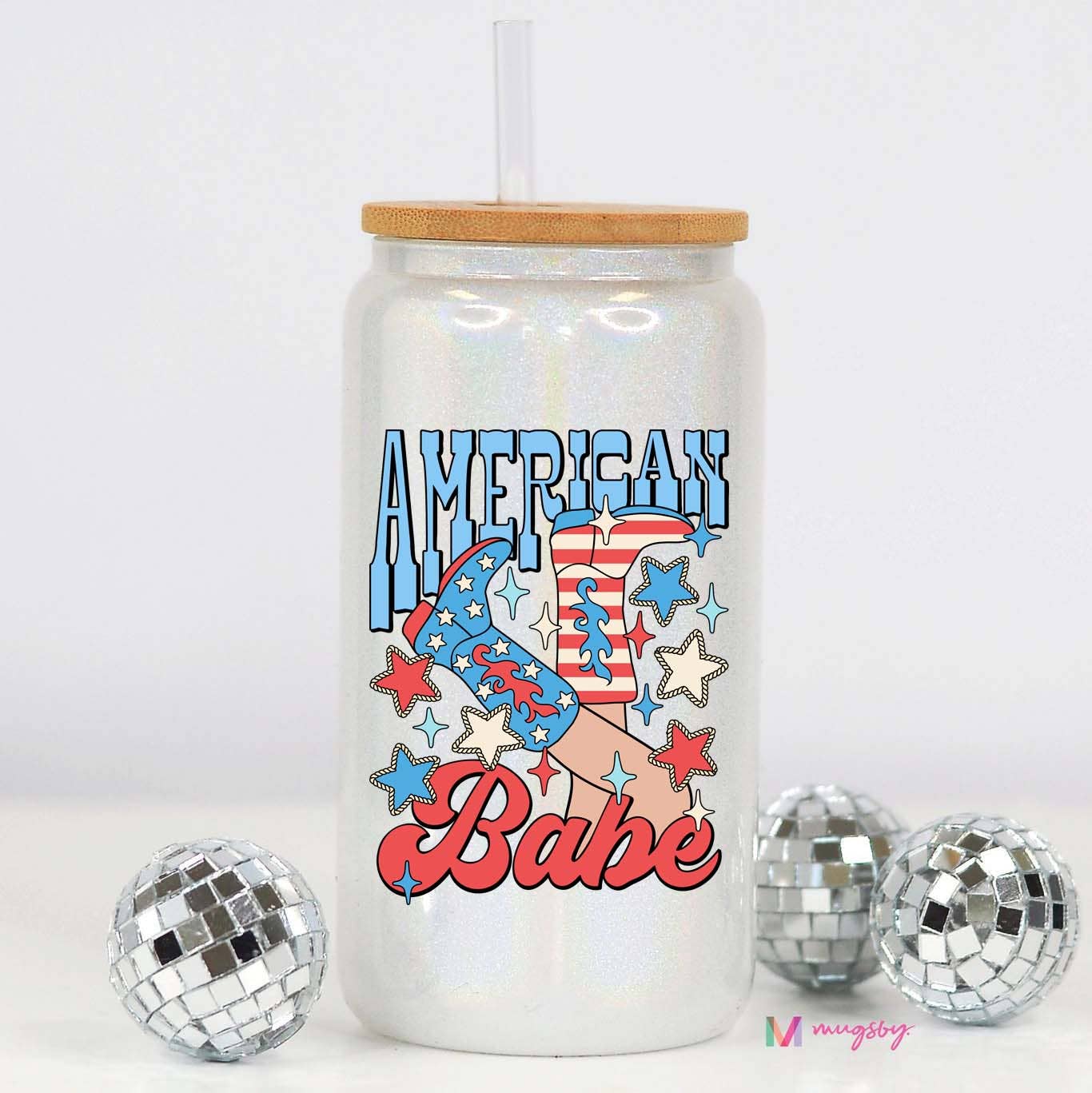 PREORDER: Glittering Starlet: American Babe Glass Cup (Ships Beginning of April) - BFF Here