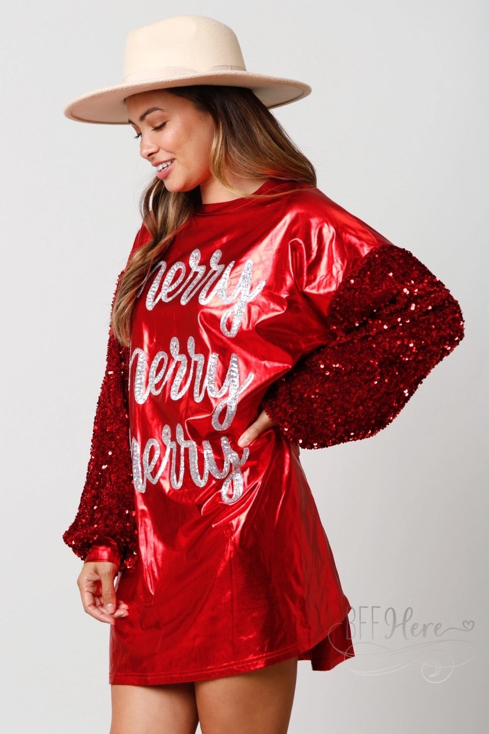 Holiday Sparkle: Merry Sequin Dress - BFF Here