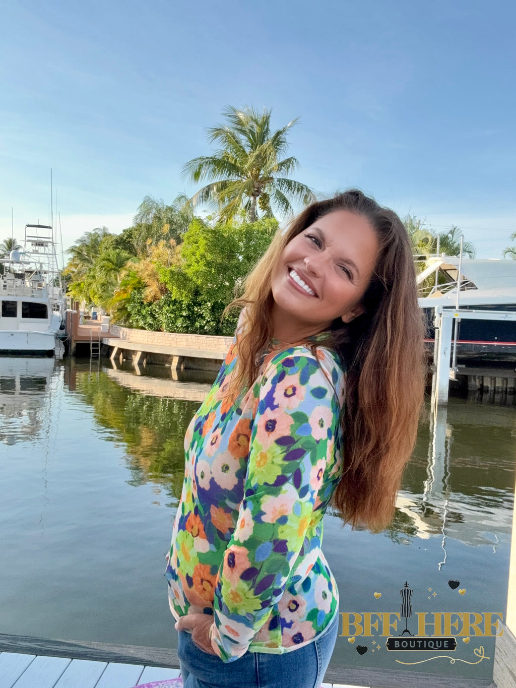 Bloom Brightly Floral Mesh Top - BFF Here