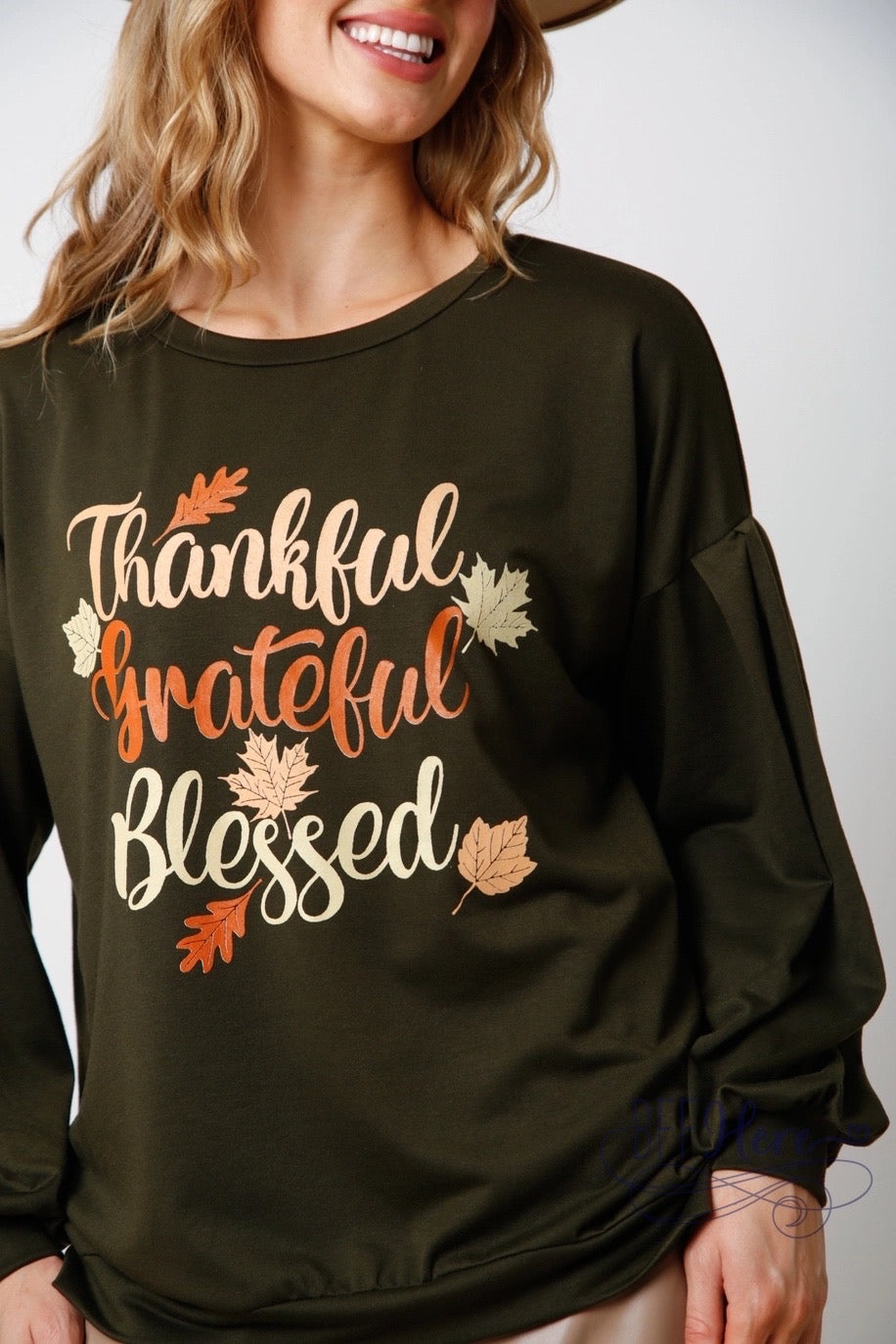 PREORDER-Thankful, Grateful, Blessed: The Sweatshirt That Captures the Spirit of the Season
 (Ships End of September ) - BFF Here