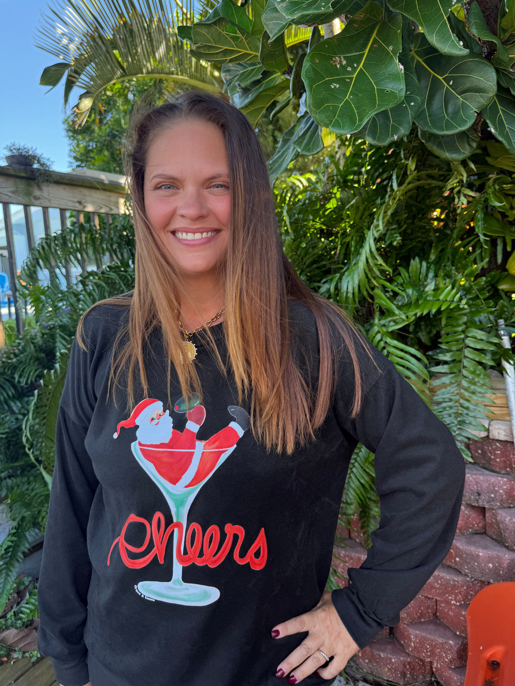 Cheers Santa Crewneck by Grace & Emma - BFF Here