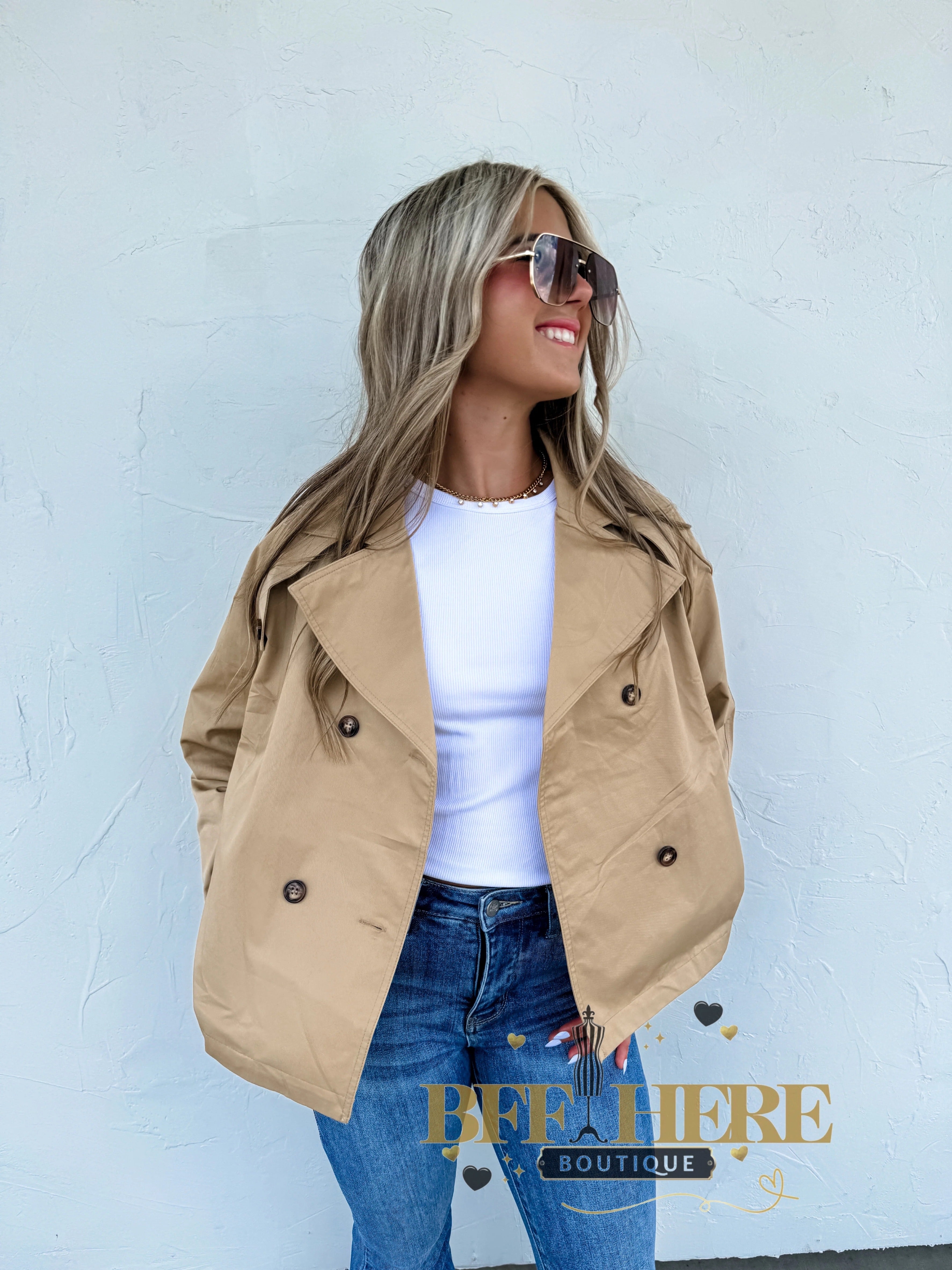 Rossi Crop Trench Coat by Blakeley - BFF Here