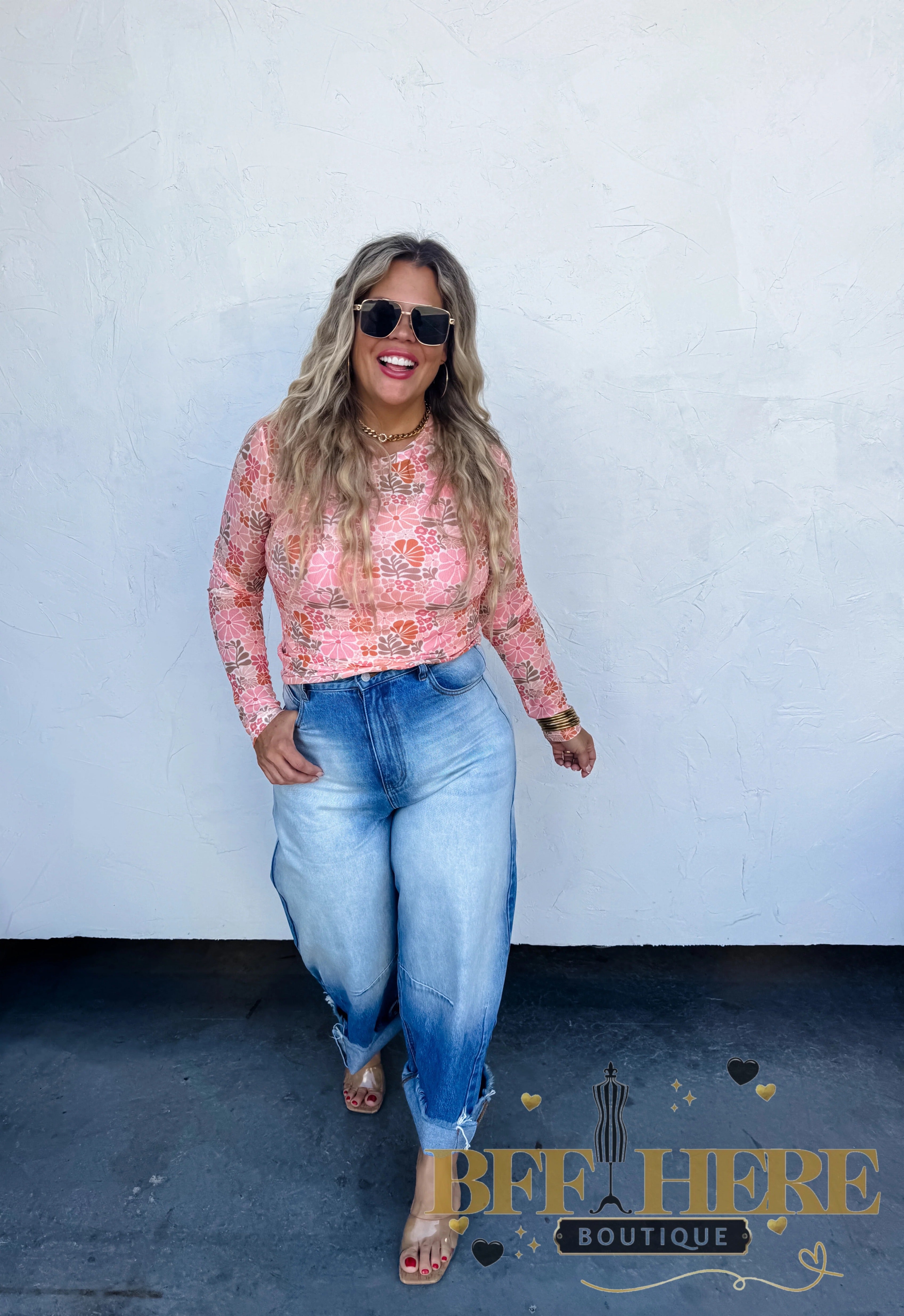 Vintage Floral Mesh Top by Blakeley - BFF Here