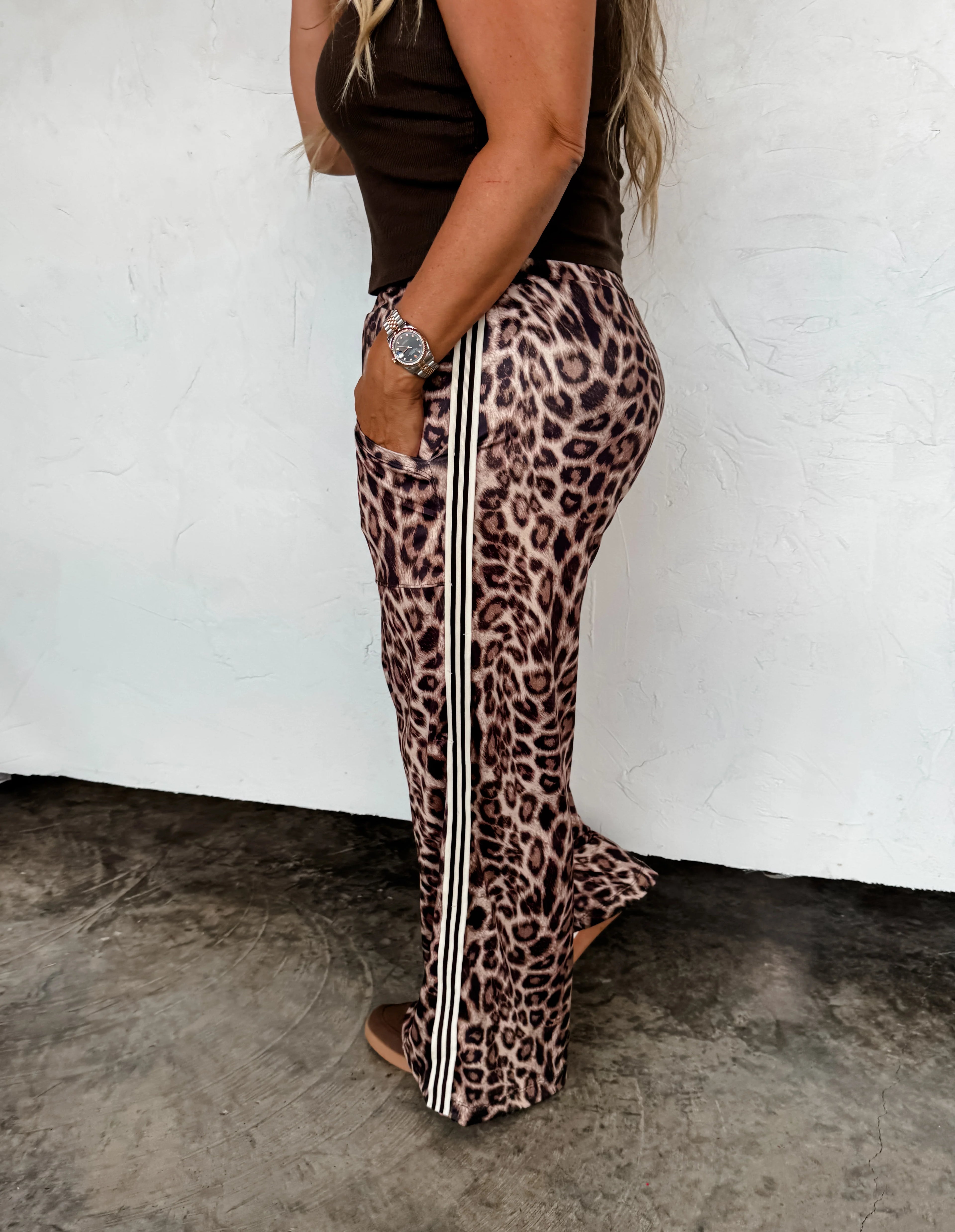 PREORDER: Haddie Silky Cheetah Wide Leg Pants by Blakeley (Beginning of October) - BFF Here