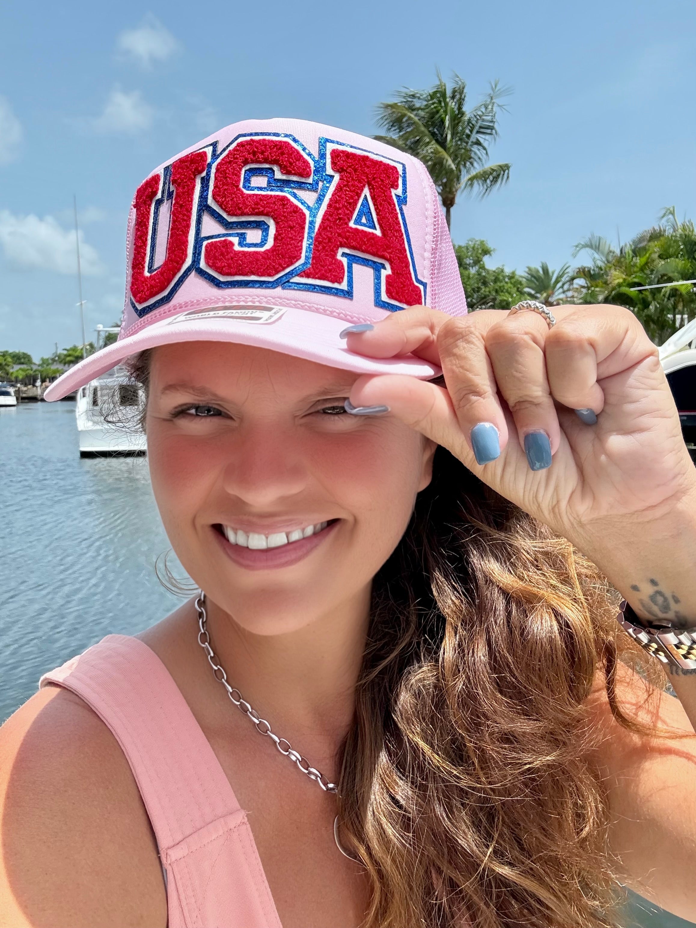 USA Patch Trucker Hat - BFF Here