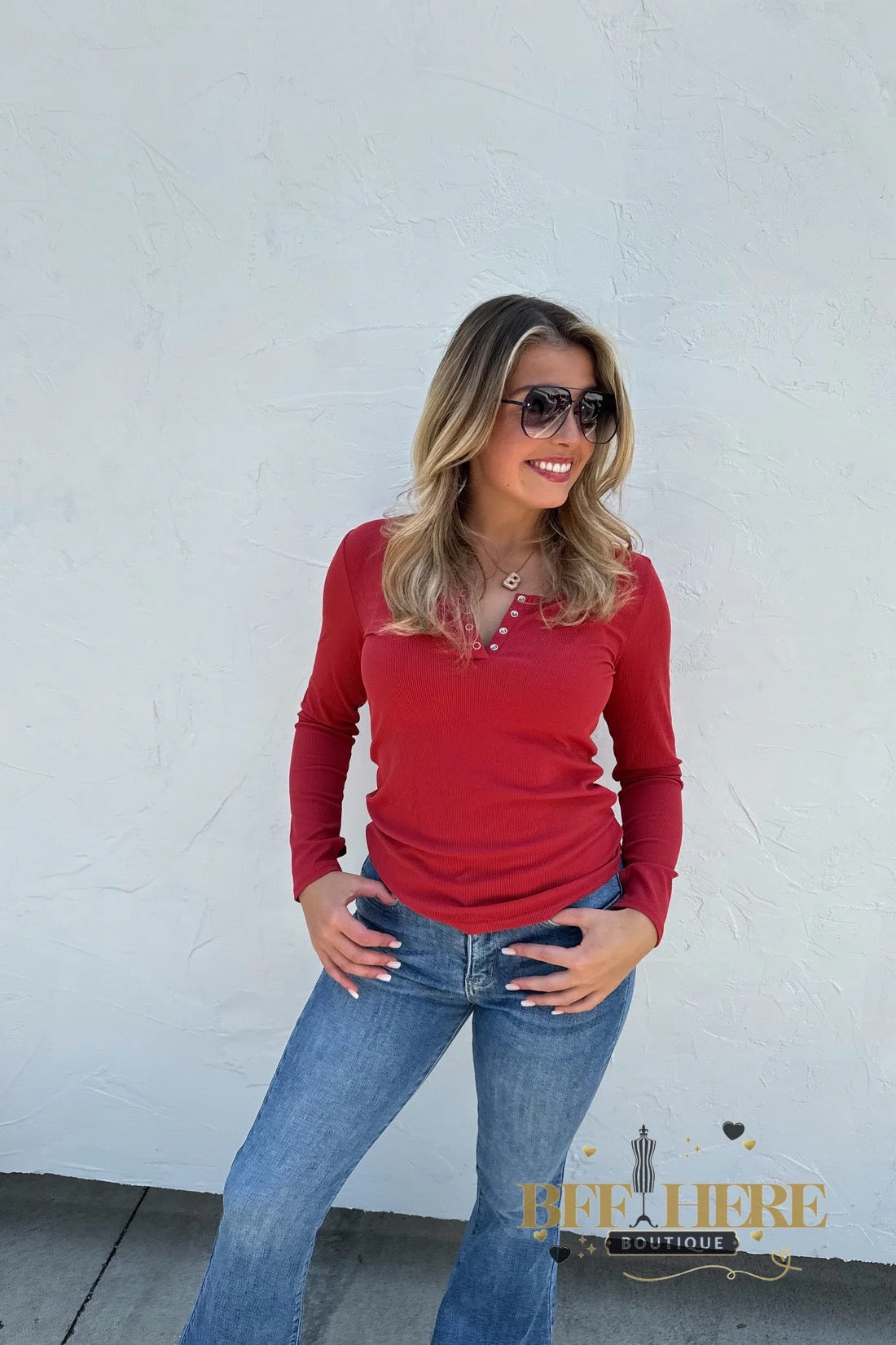 Fall Brooklyn Snap Henley Top / Choice of Color - BFF Here