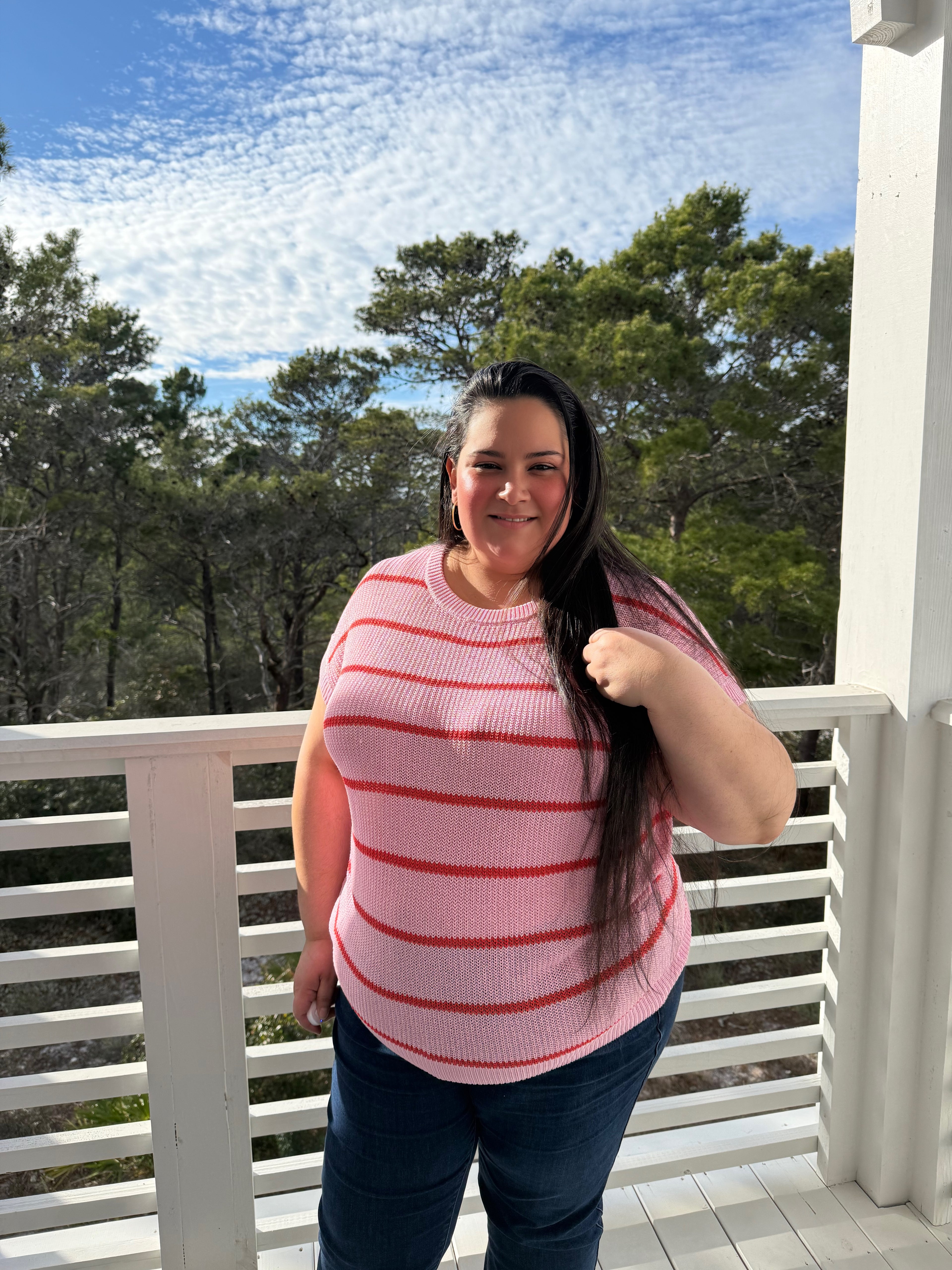 Relaxed Fit Striped Short Sleeve Knit Top by Sew In Love (Ships 2-3 weeks) - BFF Here