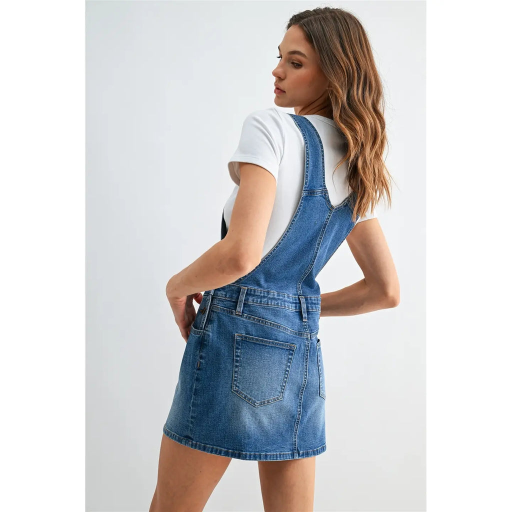 Bib Overall Mini Dress / River Bed by Mica Denim (ARRAY) — Ships 2-3 weeks - BFF Here
