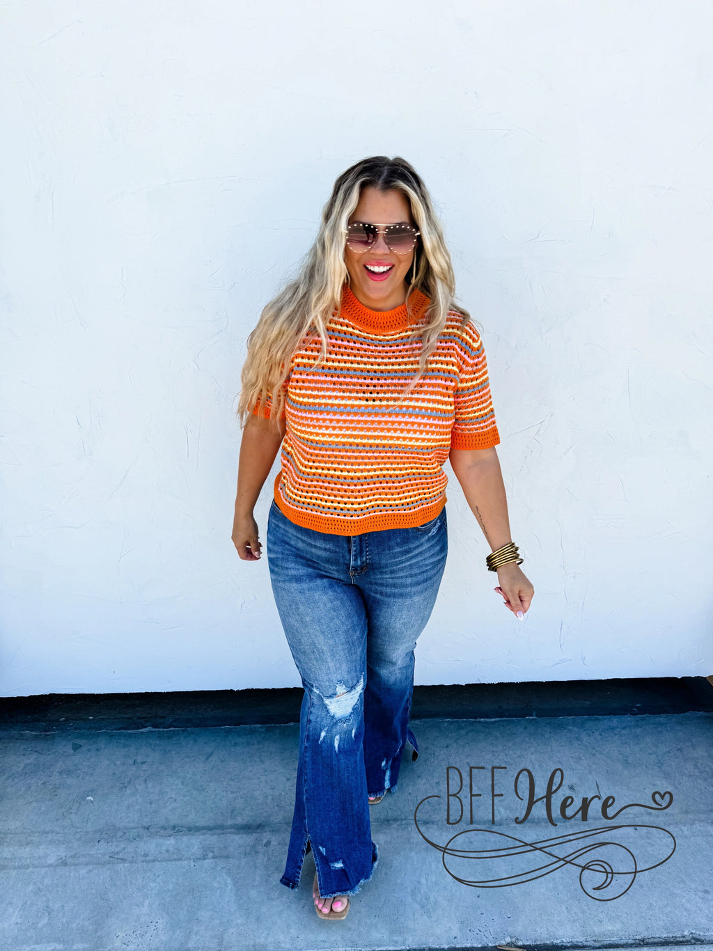 PREORDER: Striped Serenity: Soft Knit Top / Choice of Color by Blakeley (Ships Middle of April) - BFF Here