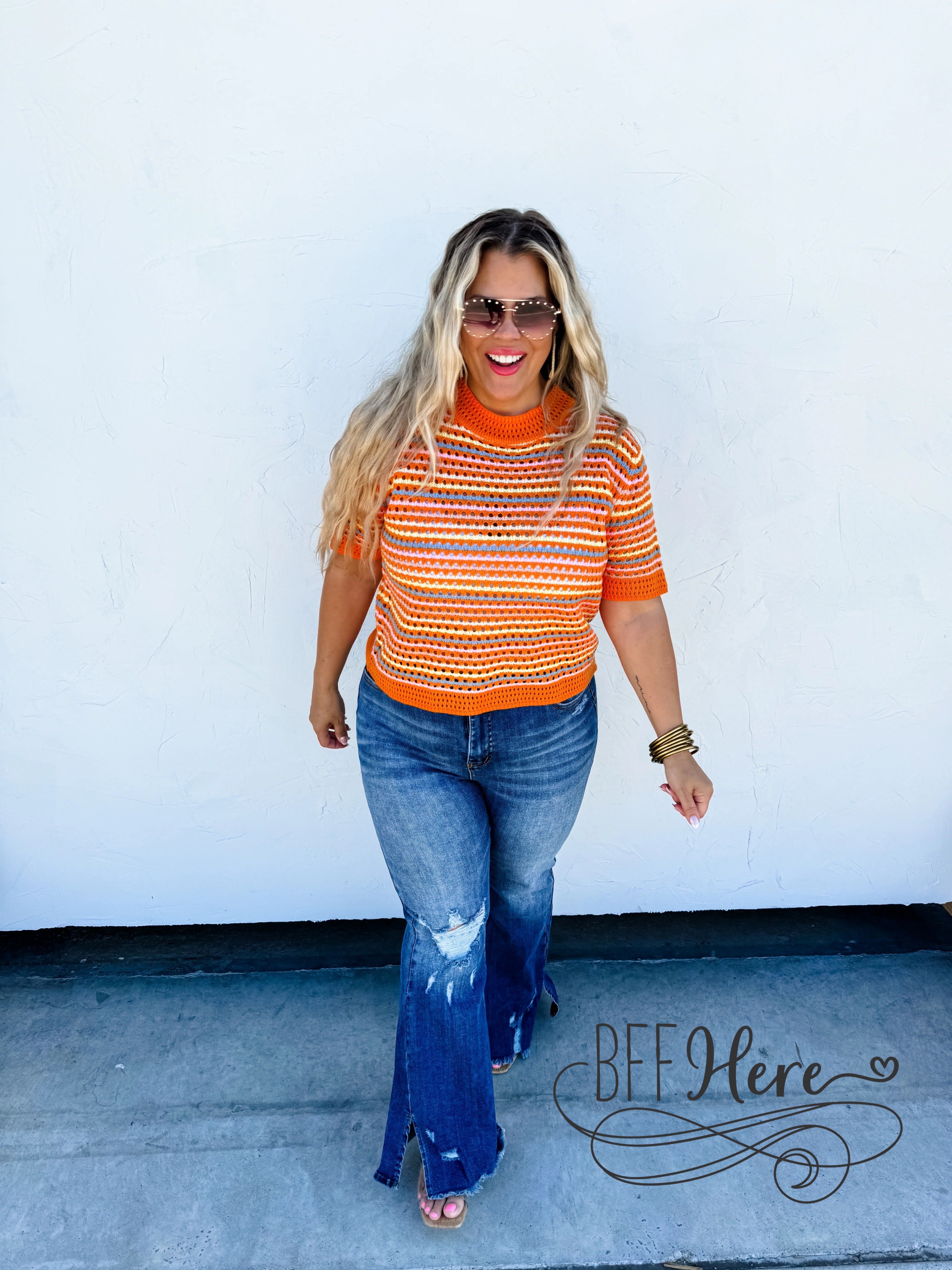 PREORDER: Striped Serenity: Soft Knit Top / Choice of Color by Blakeley (Ships Middle of April) - BFF Here