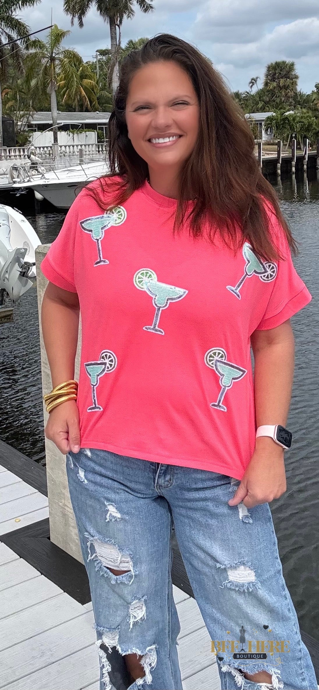 Margaritaville Sequin Patch Top by Jess Lea - BFF Here