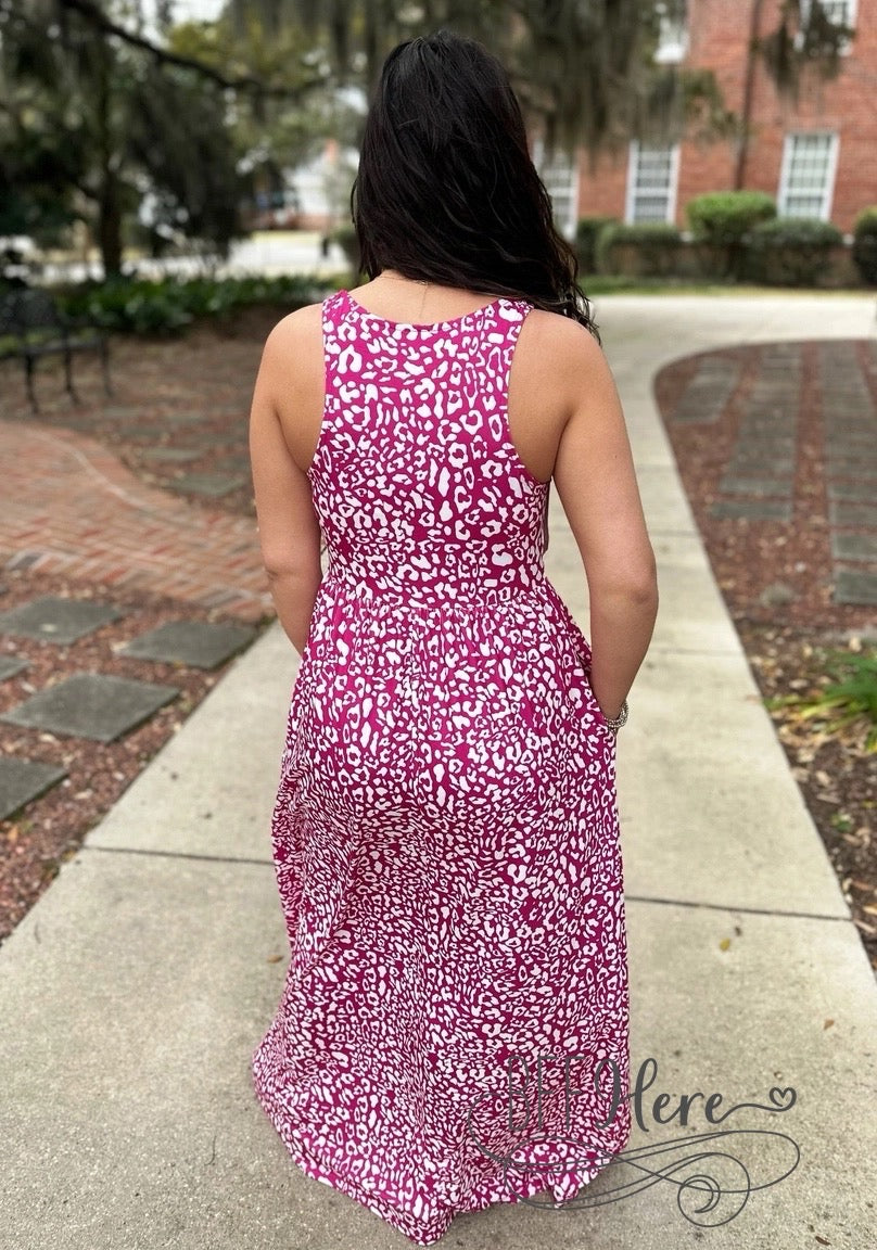 Wild Berry Whirl: Pink Leopard Print Summer Dress - BFF Here