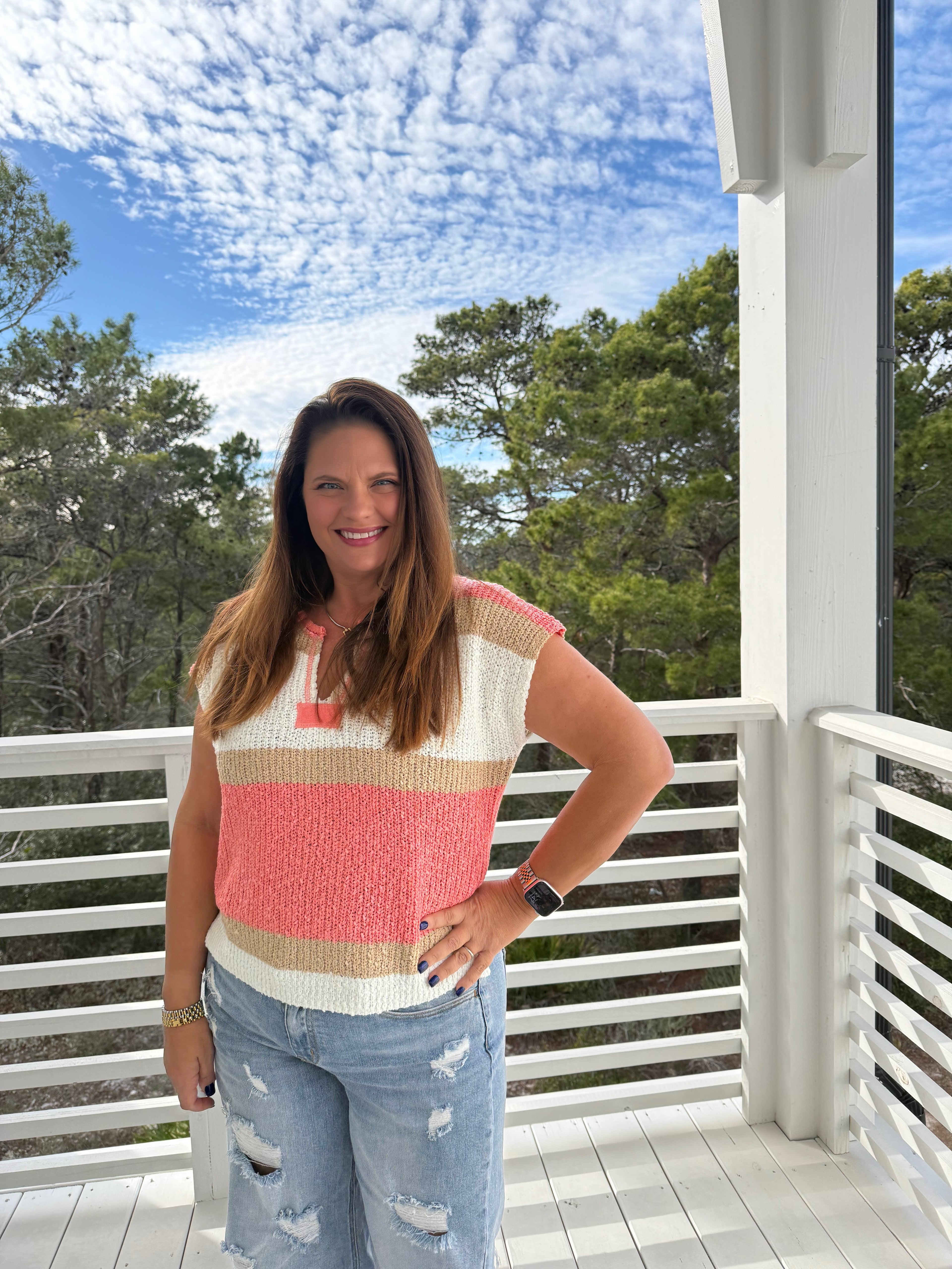 Short Sleeve Color Block Stripe Top by Sew In Love (Ships 2-3 weeks) - BFF Here