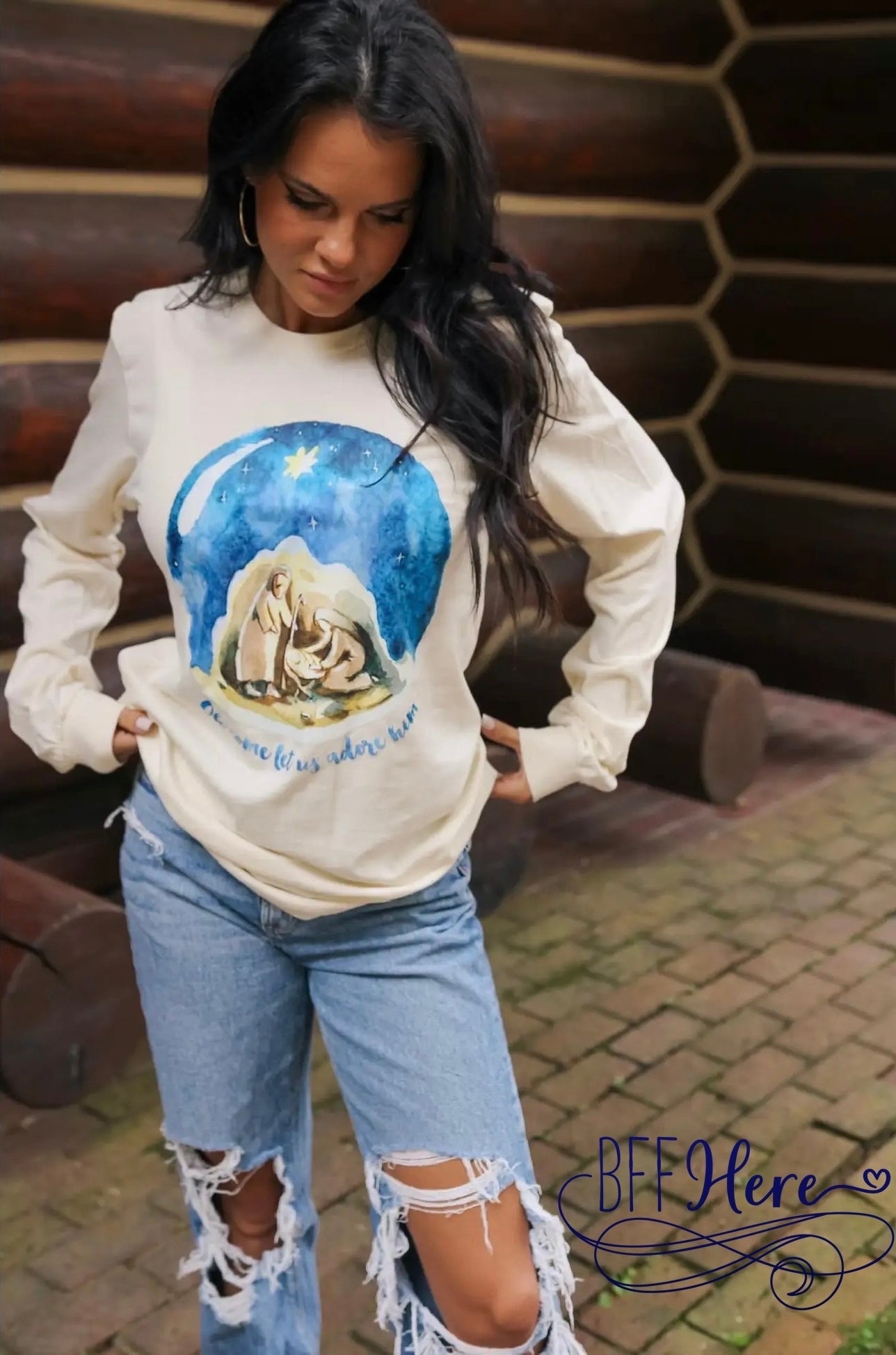 Oh Come Let Us Adore Him Longsleeve Tee - BFF Here