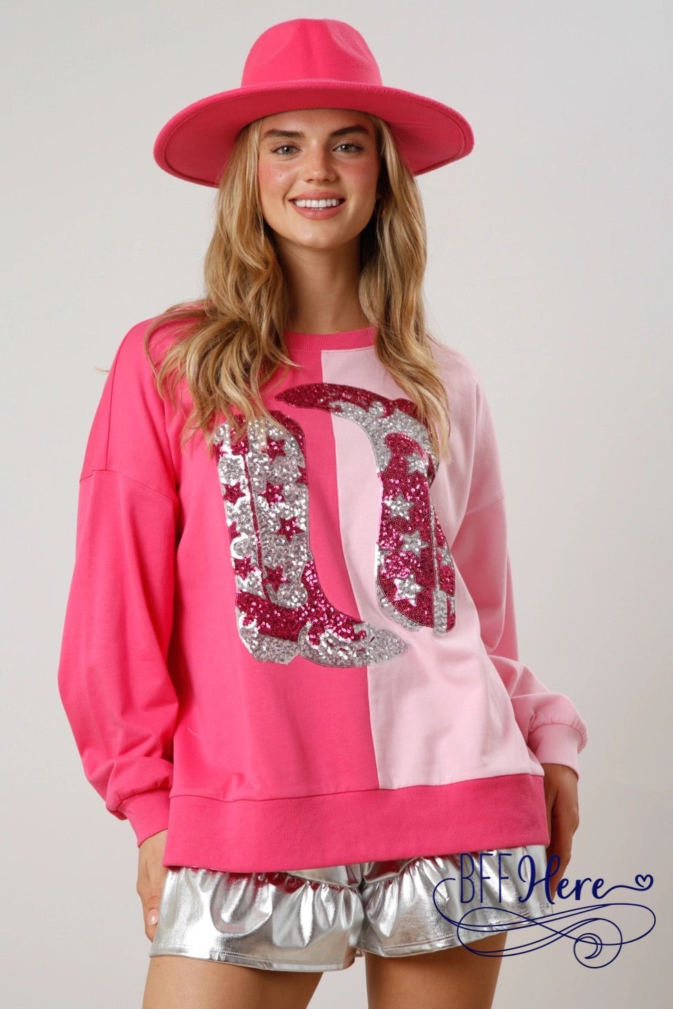 Western Harmony: Colorblock Cowboy Boot Top / Choice of Color (Pink Ships Beginning of January) - BFF Here