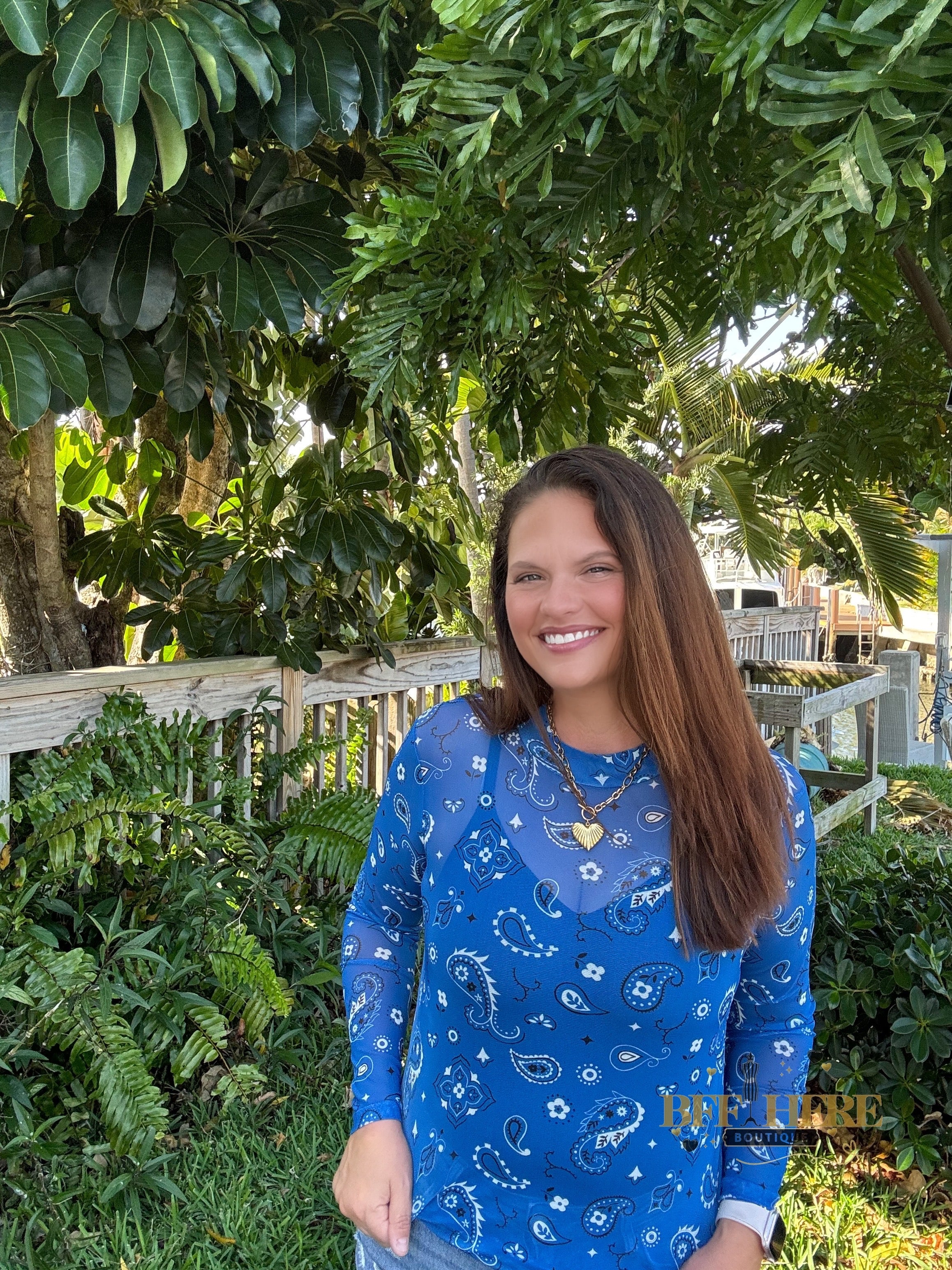 Bandana Babe Mesh Top / Blue by Sterling Kreek - BFF Here