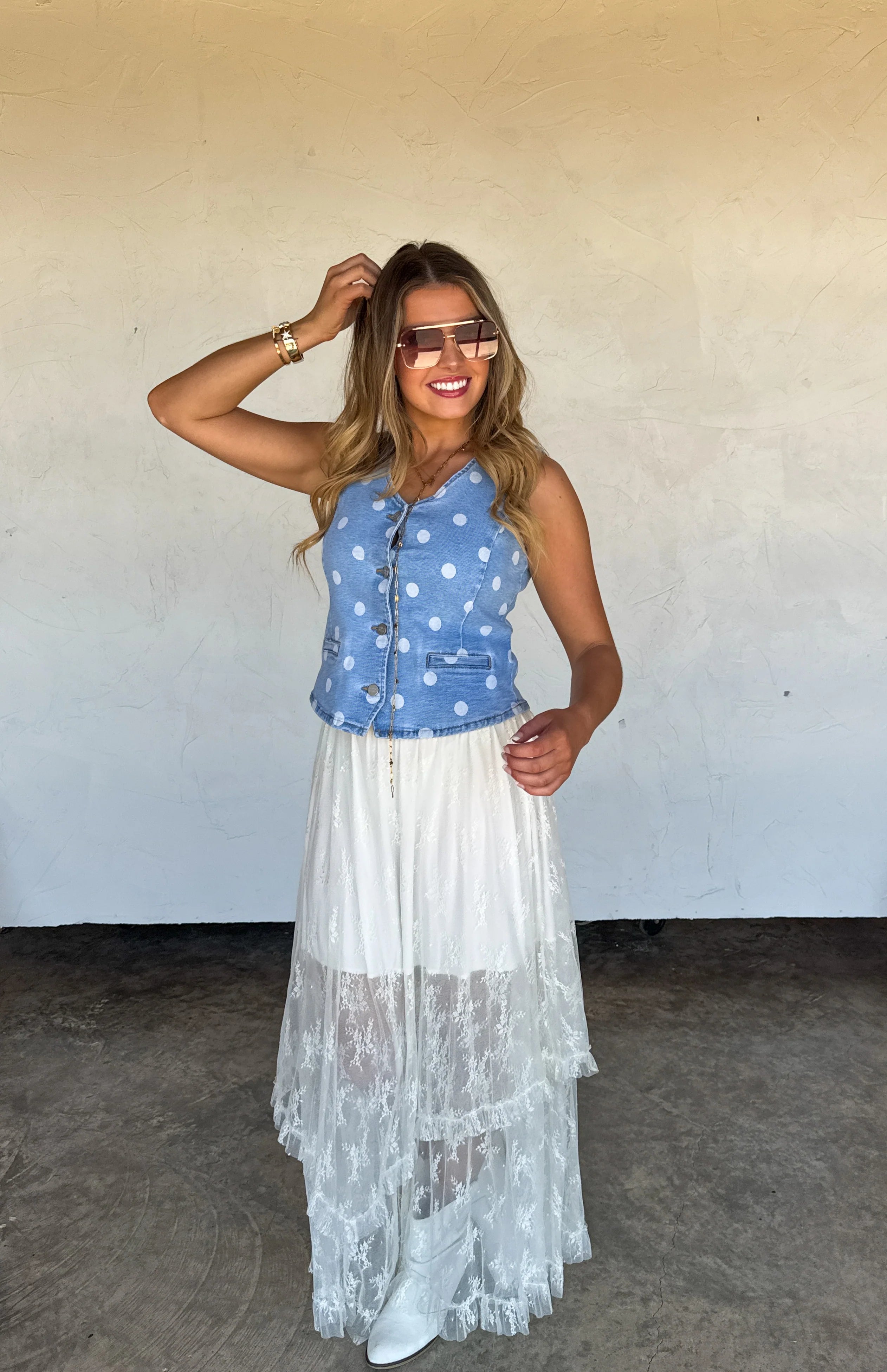 PREORDER: Sprinkle Me Denim Vest by Blakeley (ETA: July) - BFF Here