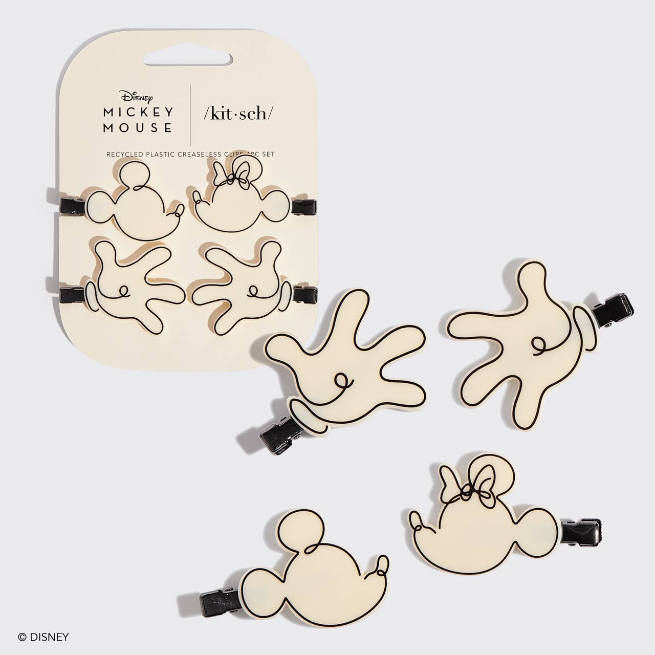 Kitsch & Mickey and Minnie Recycled Creaseless Clips Set - BFF Here