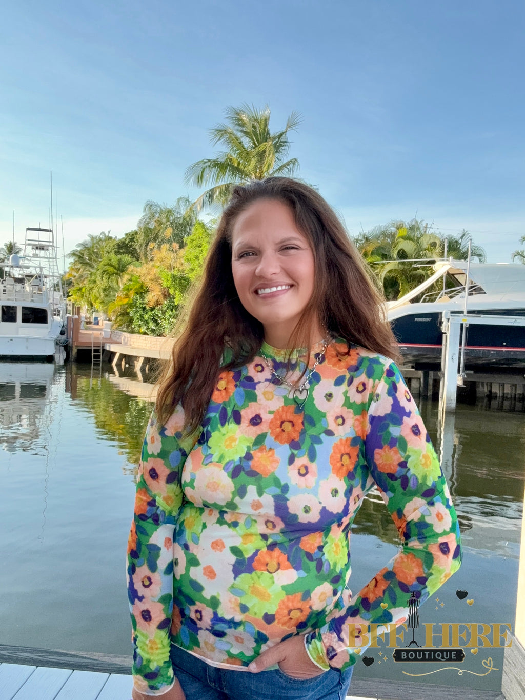 Bloom Brightly Floral Mesh Top - BFF Here