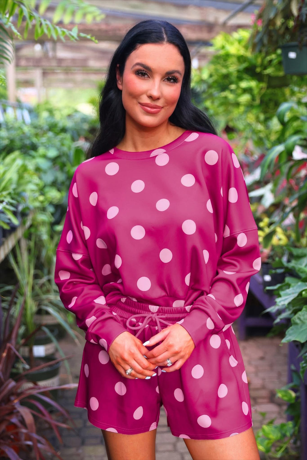 PREORDER: Luna Luxe Pullover Set / Pink Ploka Dot by Jess Lea (ETA: August)