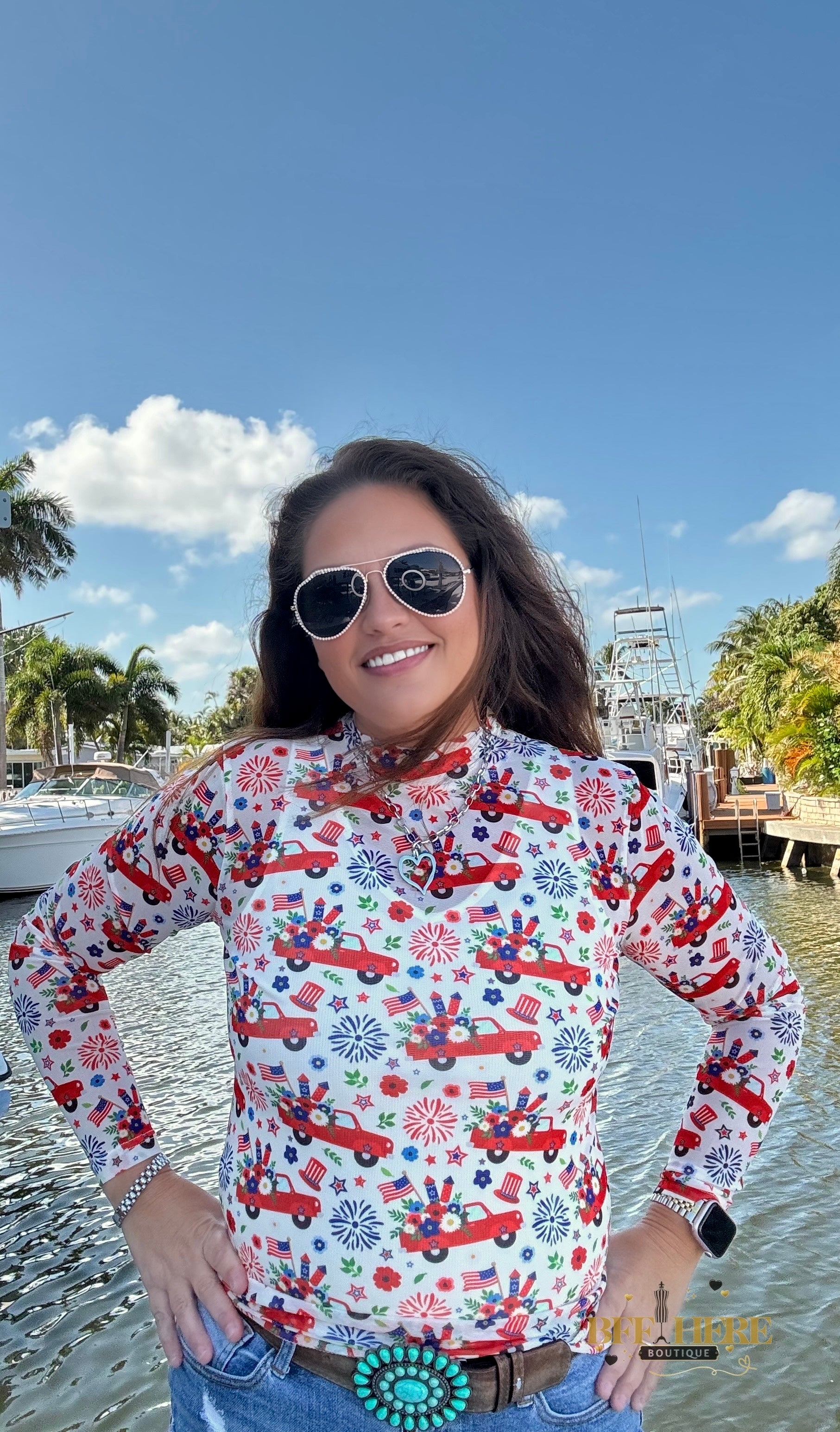 Freedom and Fireworks Mesh Top by Sterling Kreek - BFF Here
