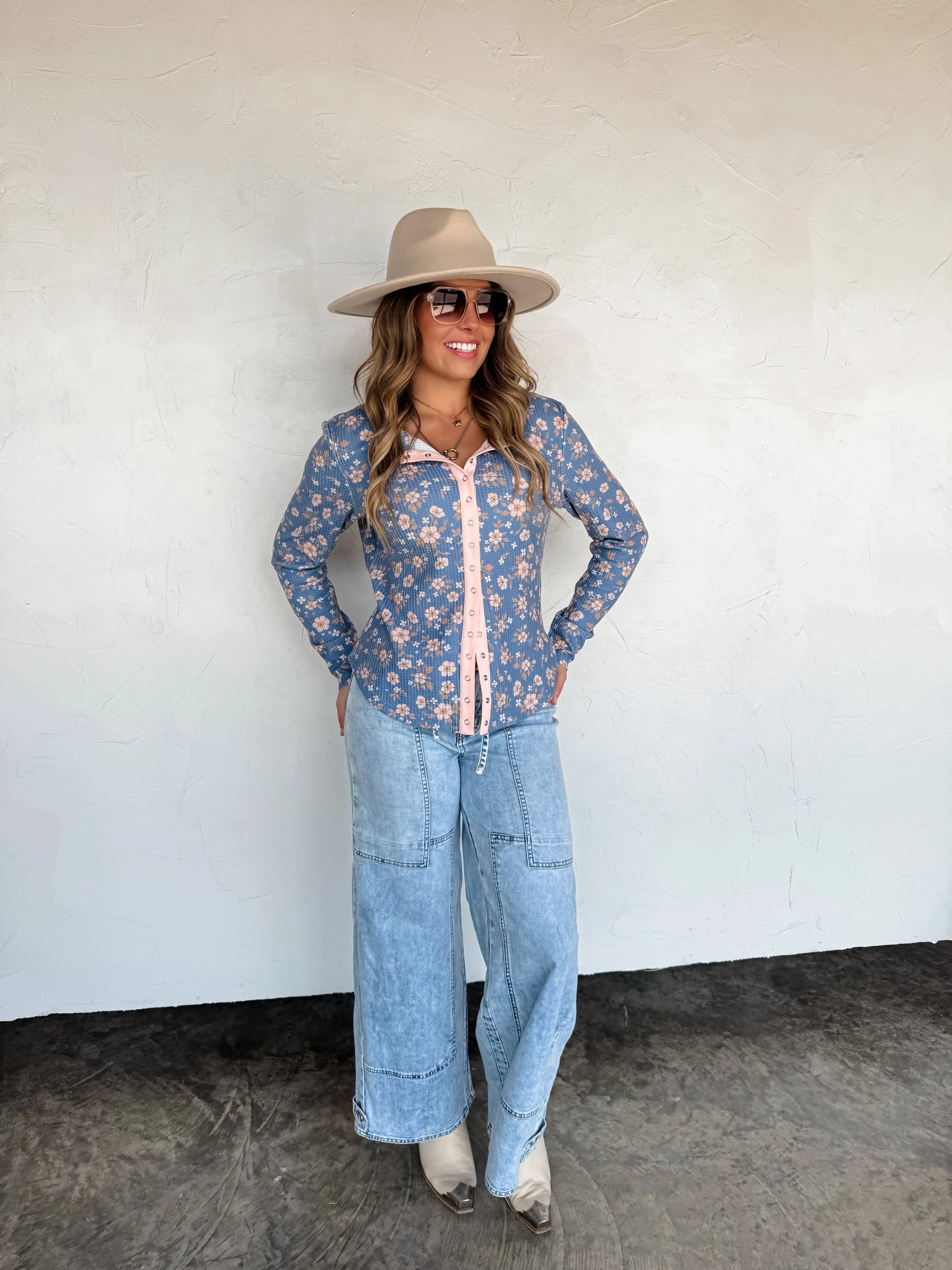 PREORDER: Kori Snap Button Waffle Top by Blakeley (ETA: Late December) - BFF Here