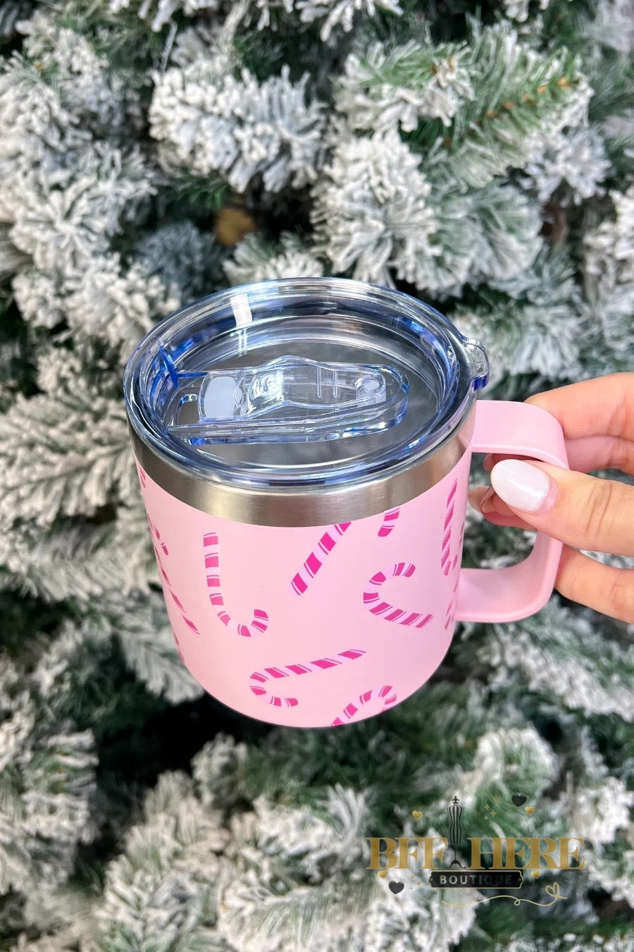 Candy Cane Travel Mug by Jess Lea