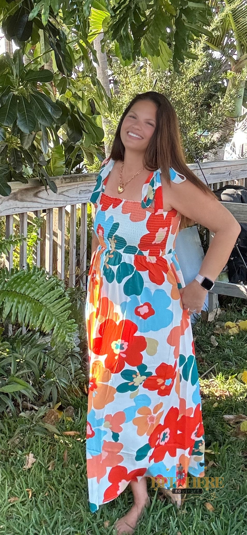 Tropical Charm Smocked Dress - BFF Here