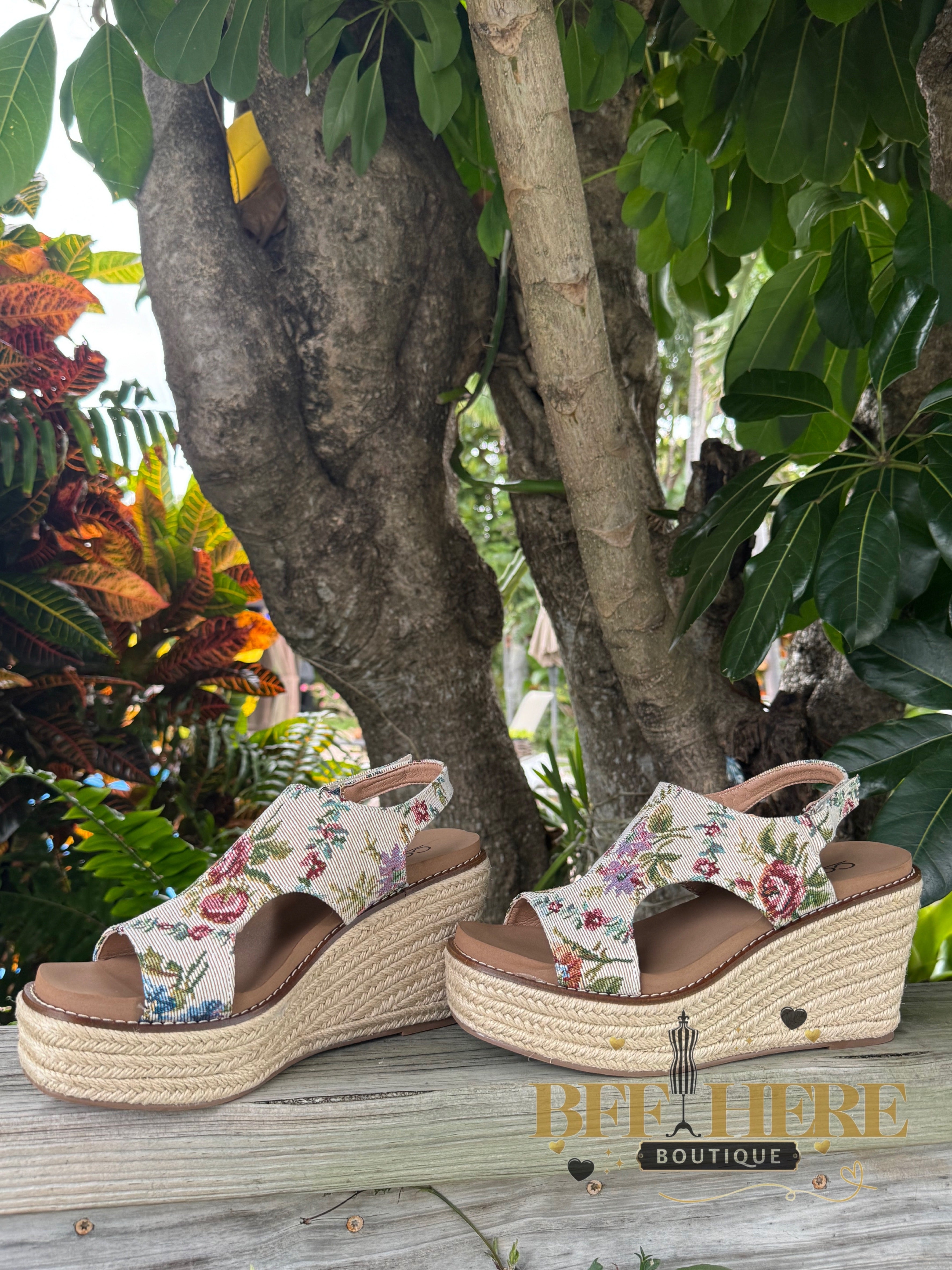 Freddie - Sand Brocade Floral by Corkys - BFF Here