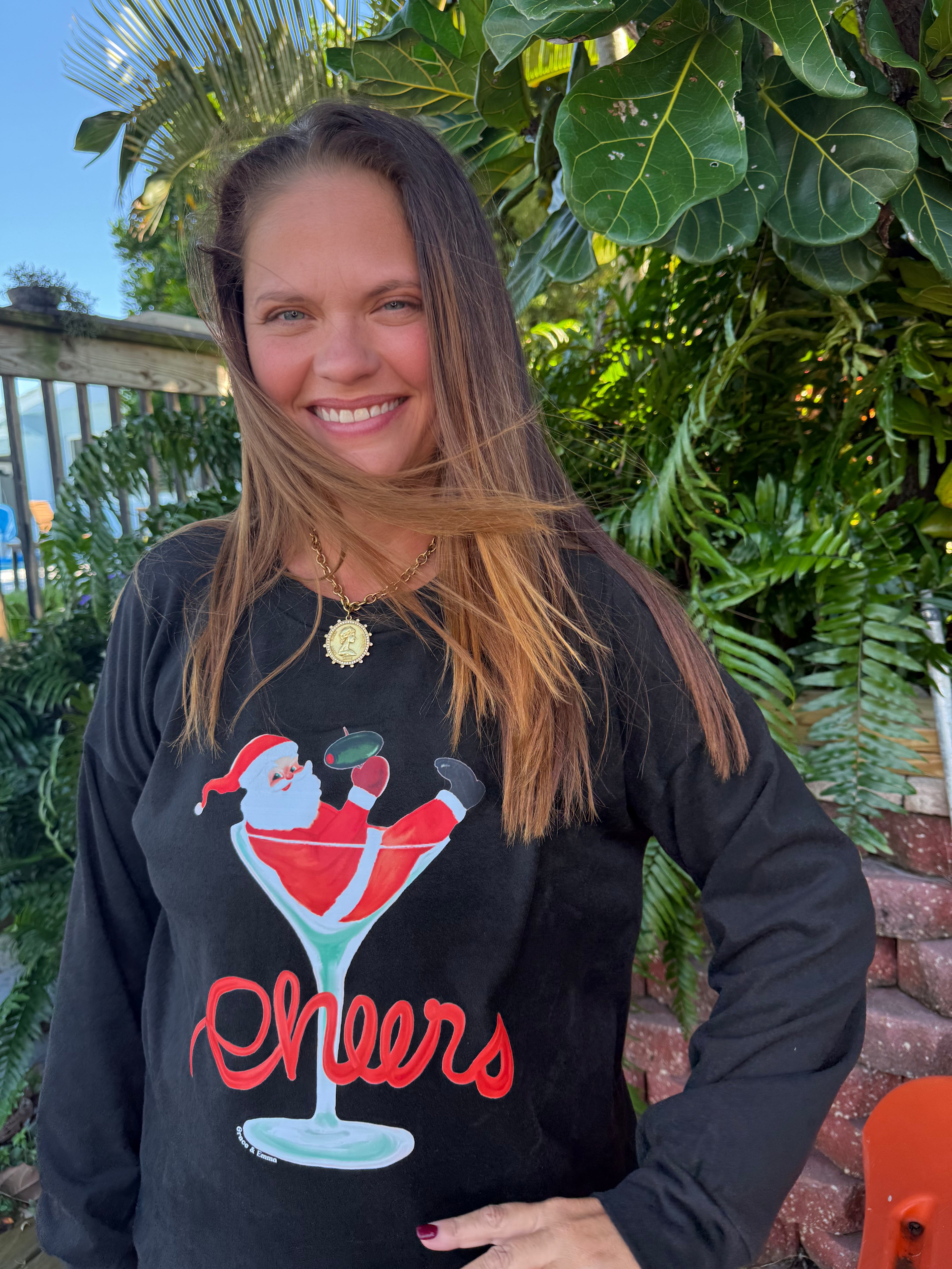 Cheers Santa Crewneck by Grace & Emma - BFF Here