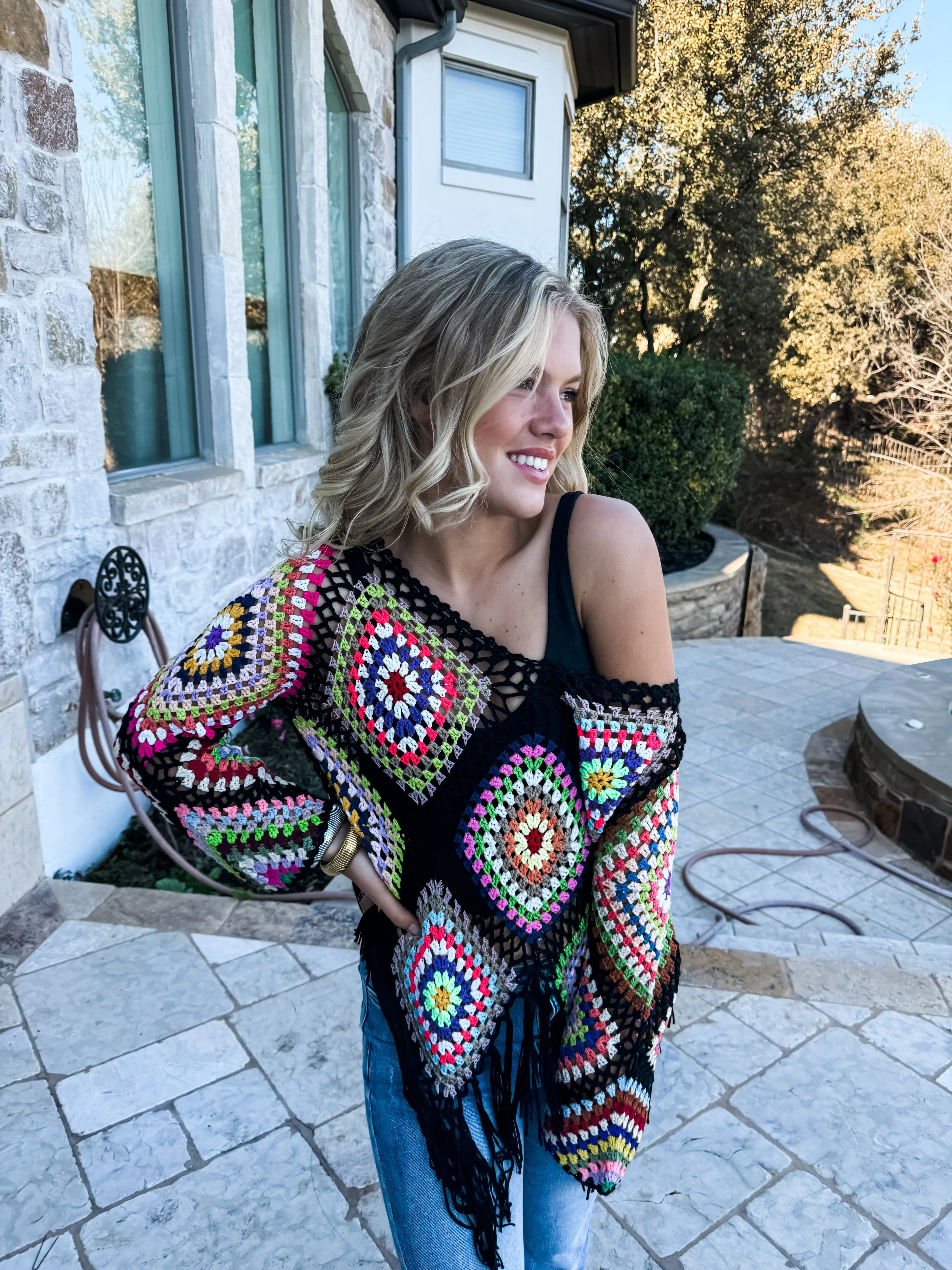 Boho Crochet Knit Top by Blakeley / Choice of Color - BFF Here