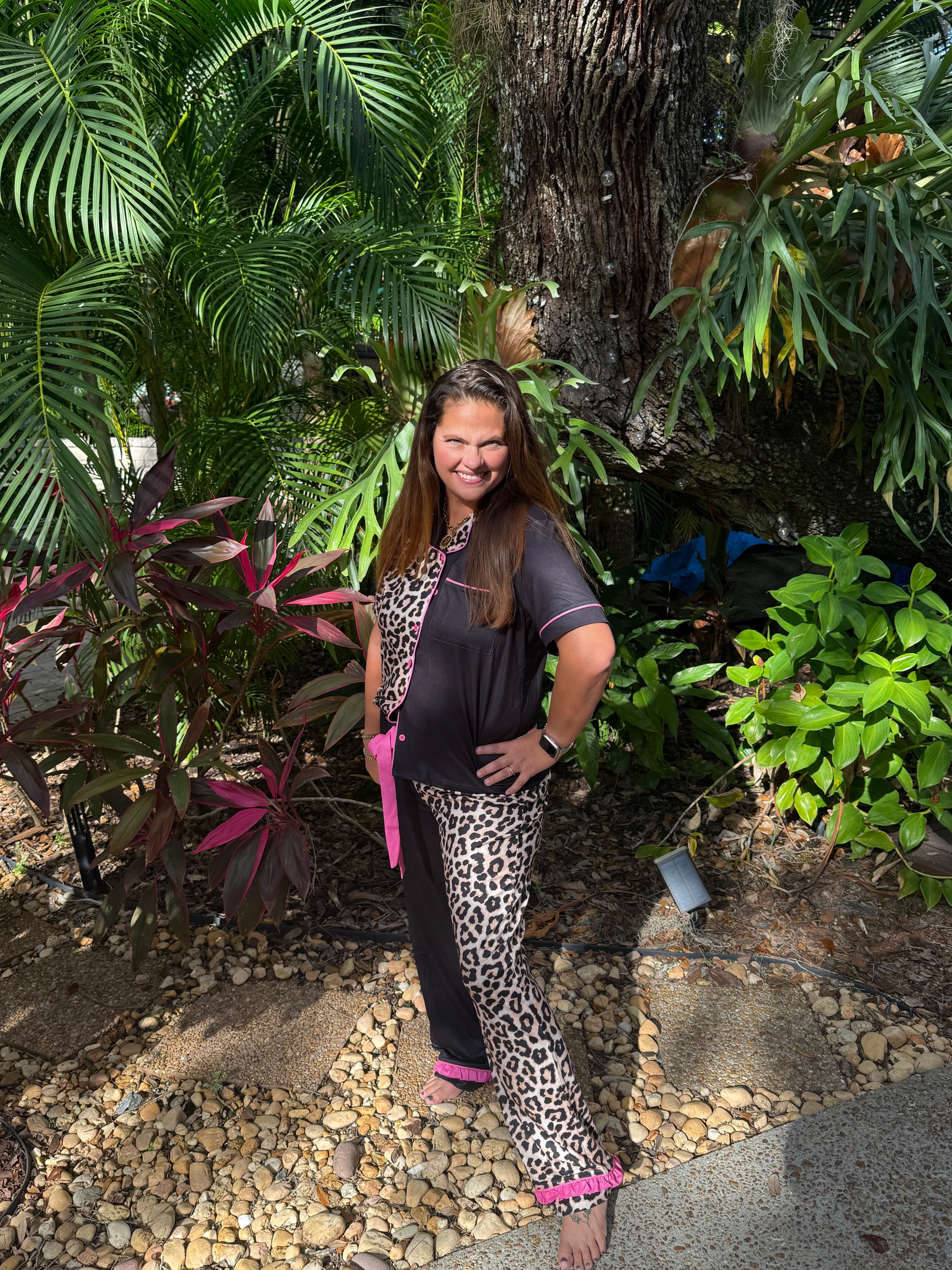 Double Take Leopard Ruffle Pajama Set by Jess Lea - BFF Here