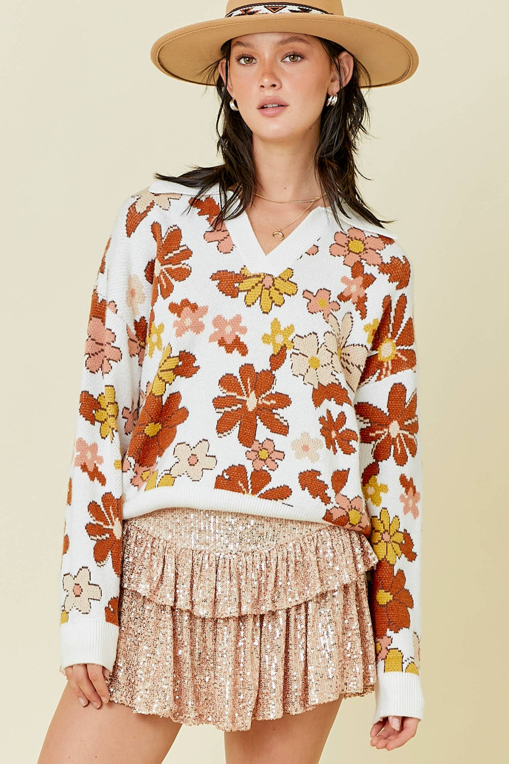 PREORDER: Vintage Cozy and Chic Floral Sweater (Ships Middle of September) - BFF Here