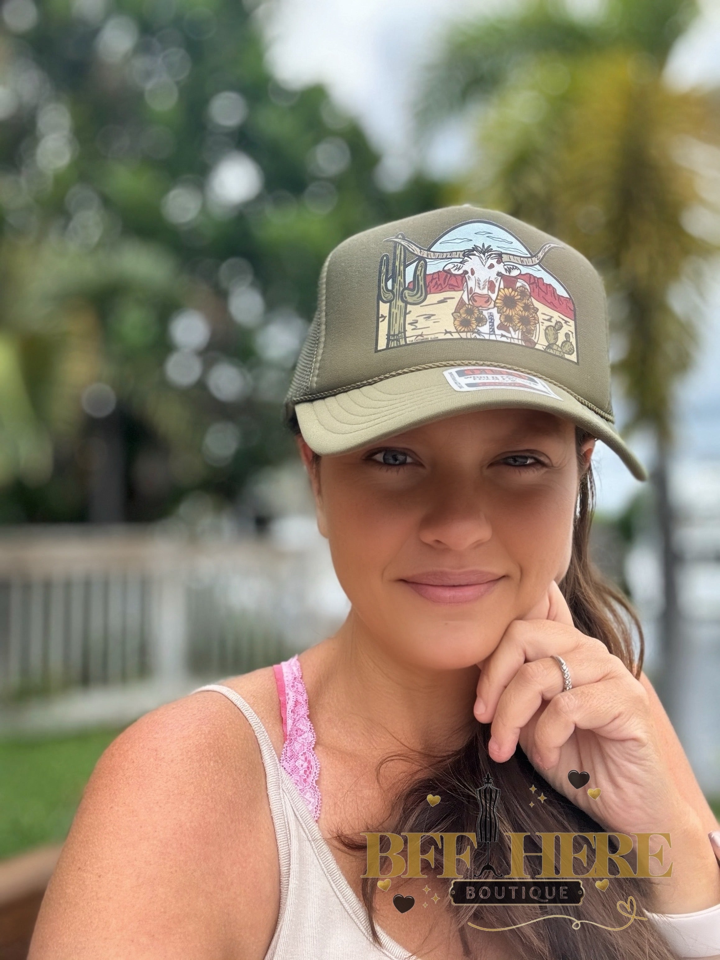 Desert Sun Longhorn Trucker Hat - BFF Here
