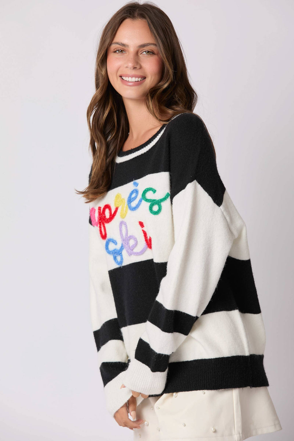 Après Ski Sweater - Bold Stripes, Cozy Vibes - BFF Here