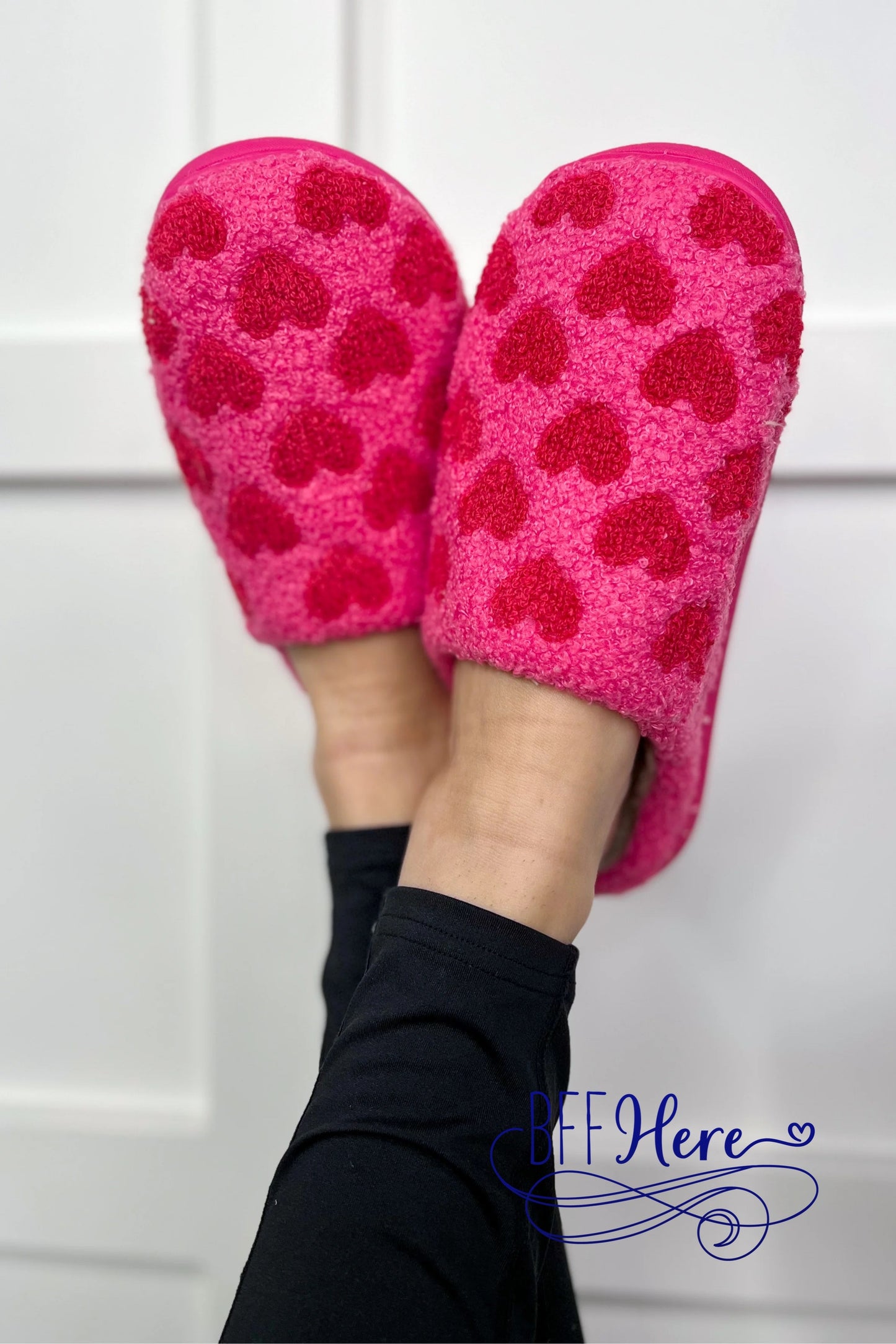 Step into Love: Comfy Heart Slippers - BFF Here