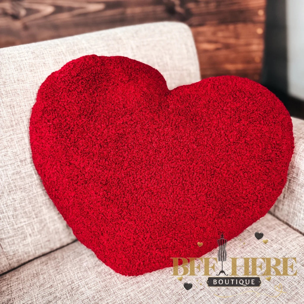 Heart Sherpa Pillows - BFF Here
