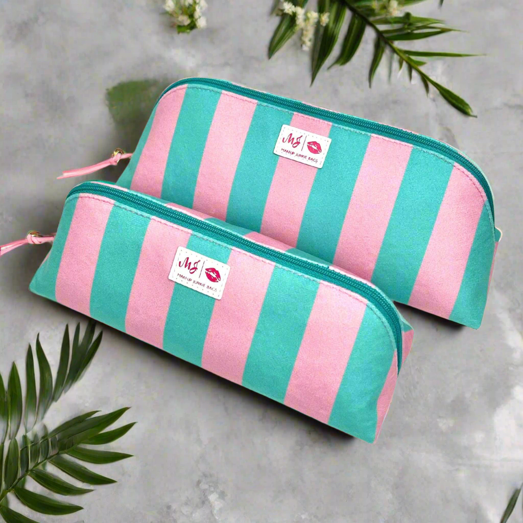 Cabana Mint Joey Pouch Bundle by Makeup Junkie Bags - BFF Here