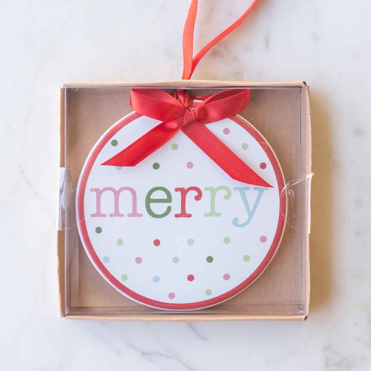 Merry Polka Dot Ornament - BFF Here