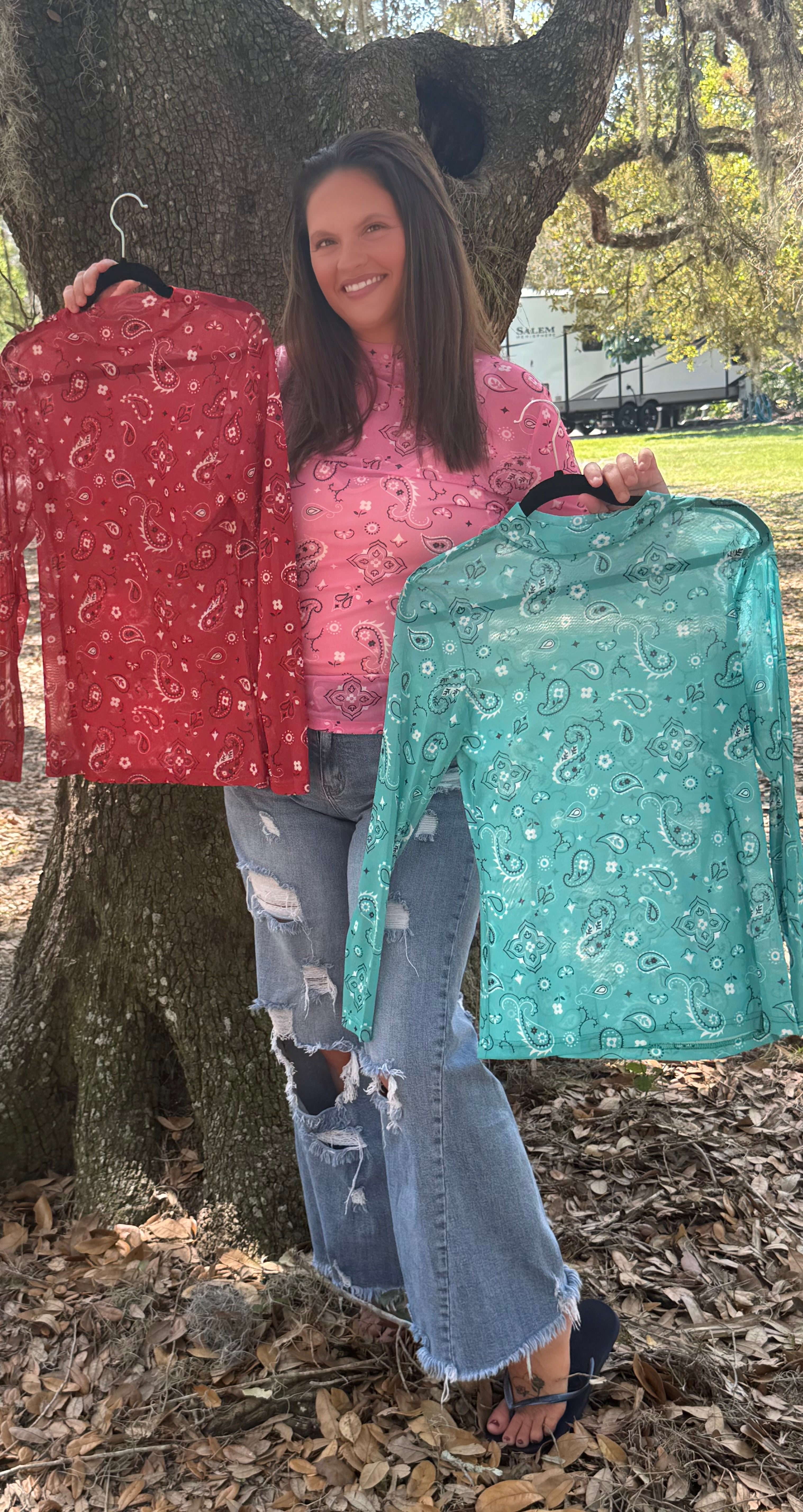 Bandana Babe Mesh Top / Red by Sterling Kreek - BFF Here