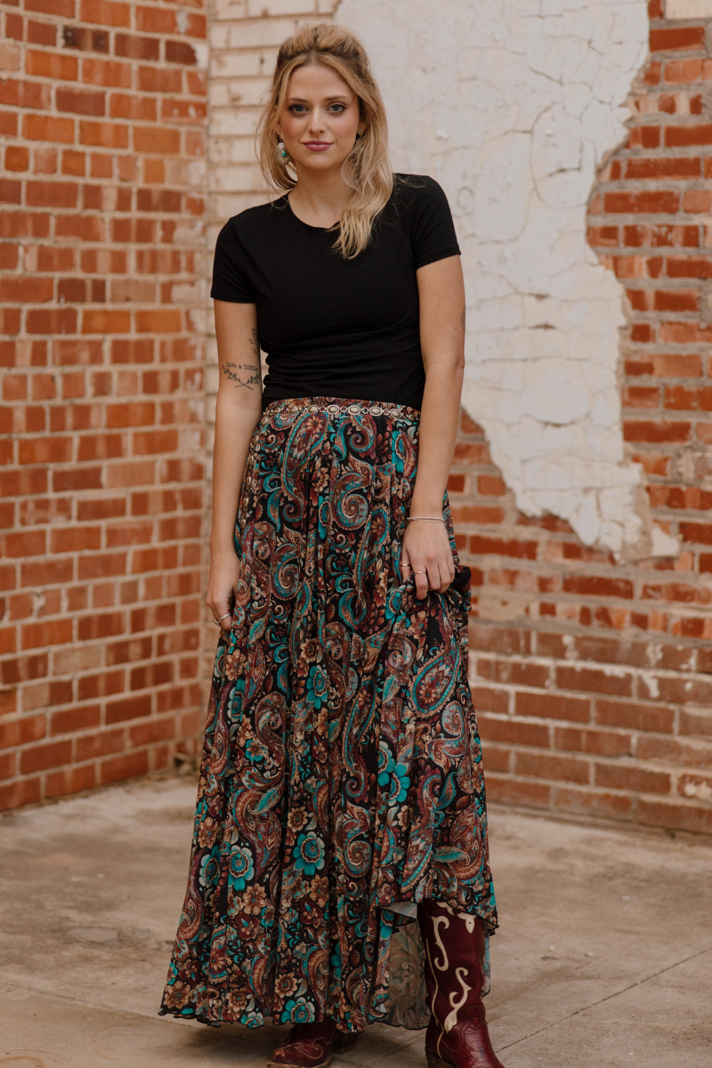 Sagebrush Swirl Maxi Skirt by Sterling Kreek