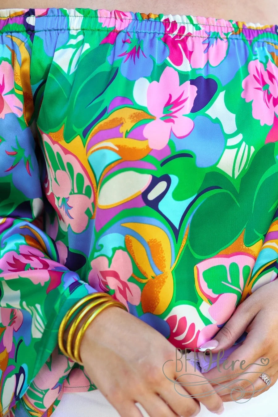 PREORDER-Always Happy Off The Shoulder Top /Choice of Color by Jess Lea (Ships Beginning of June) - BFF Here