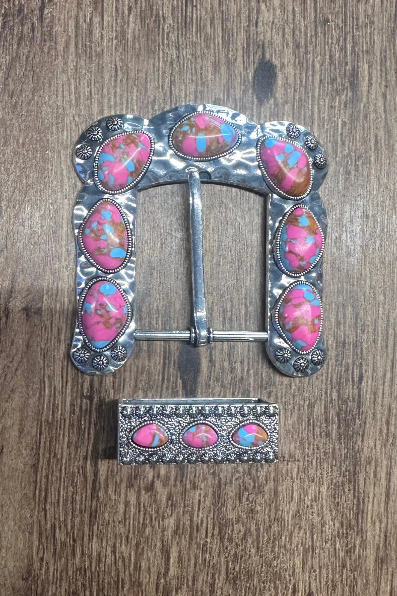 Buckle Up Belt Buckle by Sterling Kreek /  Pink - BFF Here
