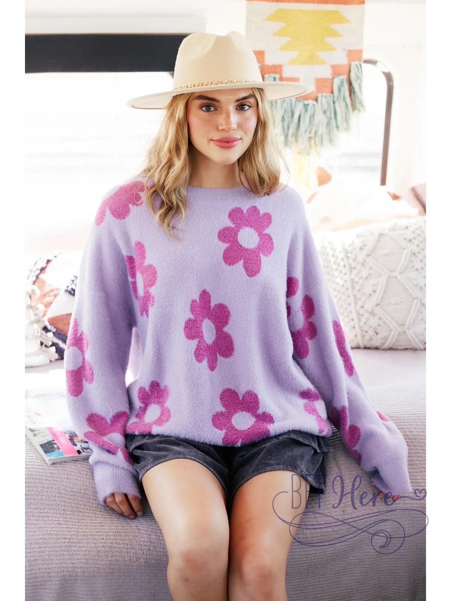 Whimsical Warmth: The Daisy Mohair Sweater - BFF Here